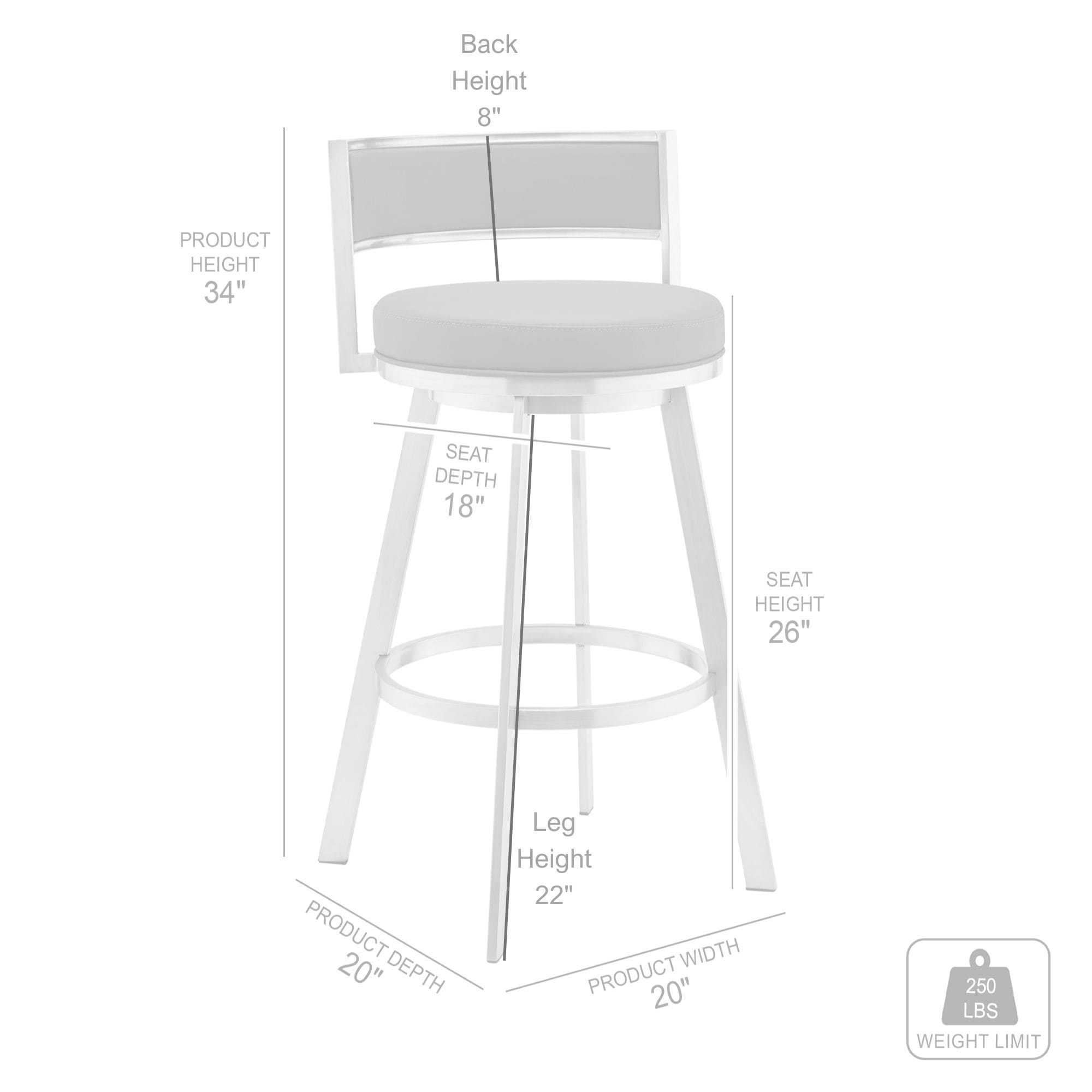 Armen Living LCRMBABLGR26 stools - View #6