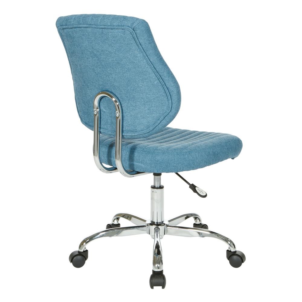 Sky Blue Mesh Fabric Armless Ergonomic Executive Swivel Chair
