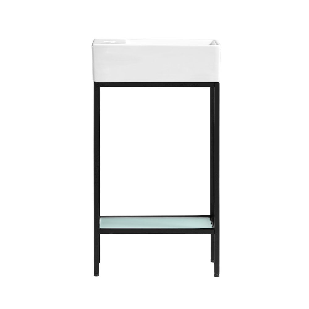 Swiss Madison - Pierre 195 Single Freestanding Open Shelf Matte Black Frame Bathroom Vanity