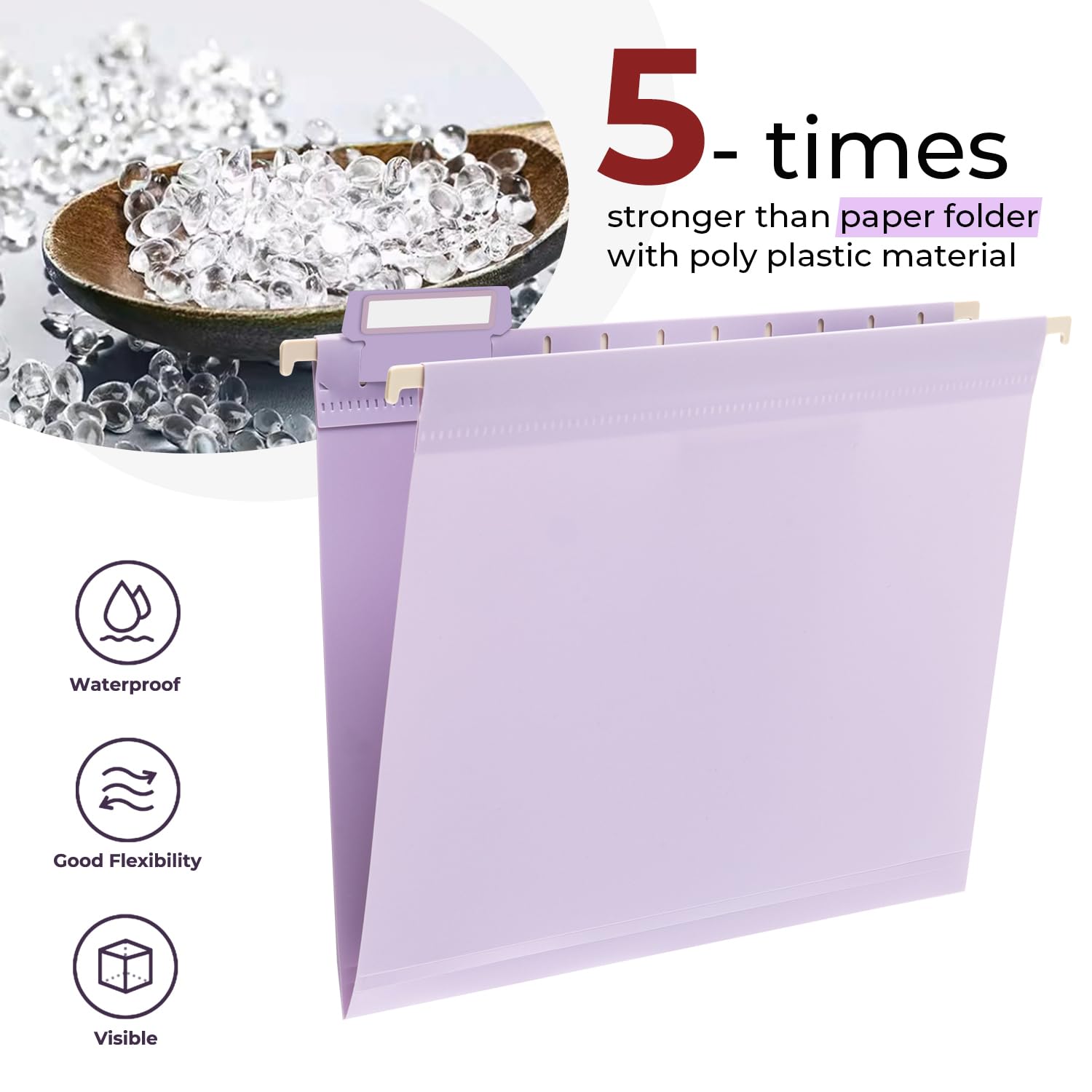 LILILIAN FMY Plastic Hanging File Folders Letter Size 1 Inch Expansion ...