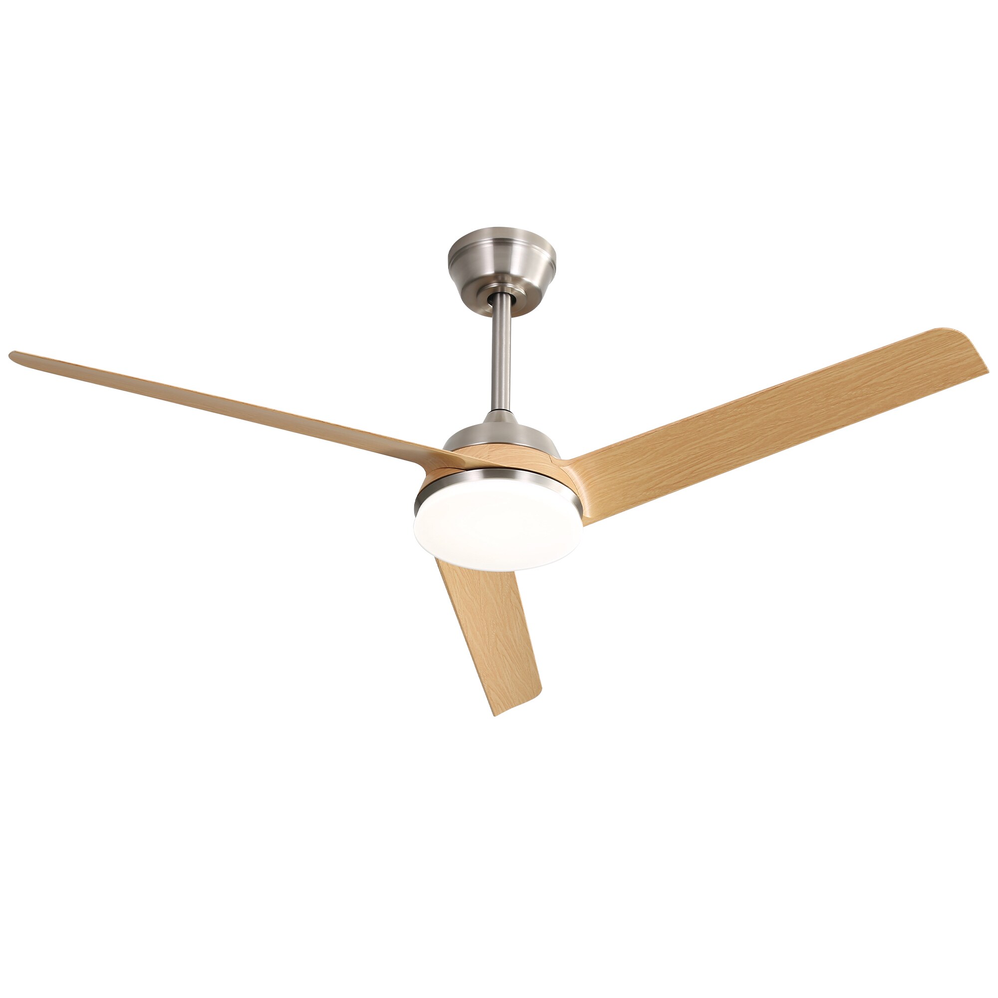 SINOFURN SYB570081SL 52-in Color-Changing Integrated LED Outdoor Chrome with Finished Blades Ceiling Fan With Light - Remote Included ( 3 -Blade )