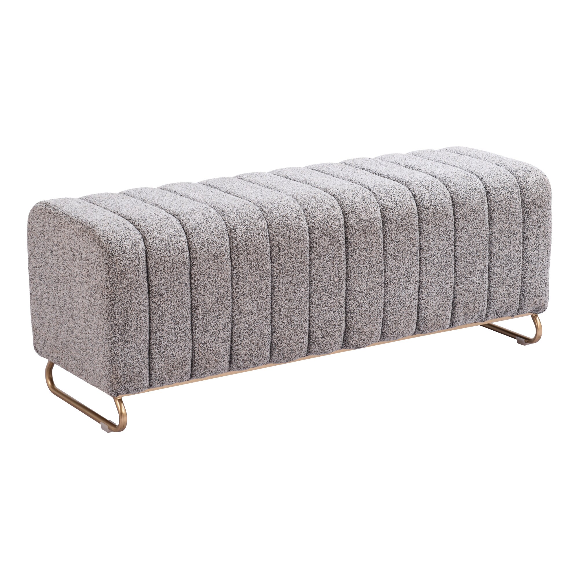 ZUO 110080 Modern Stone Gray Accent Bench 47.4-in x 15.7-in x 18.1-in