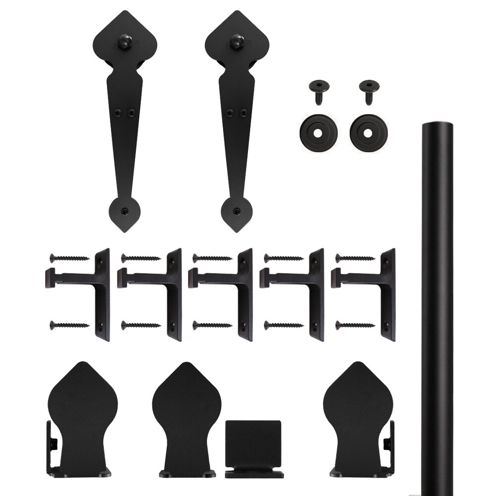Quiet Glide QG.1100-96.08 96-in Matte Black Indoor Standard Single Barn door hardware kit