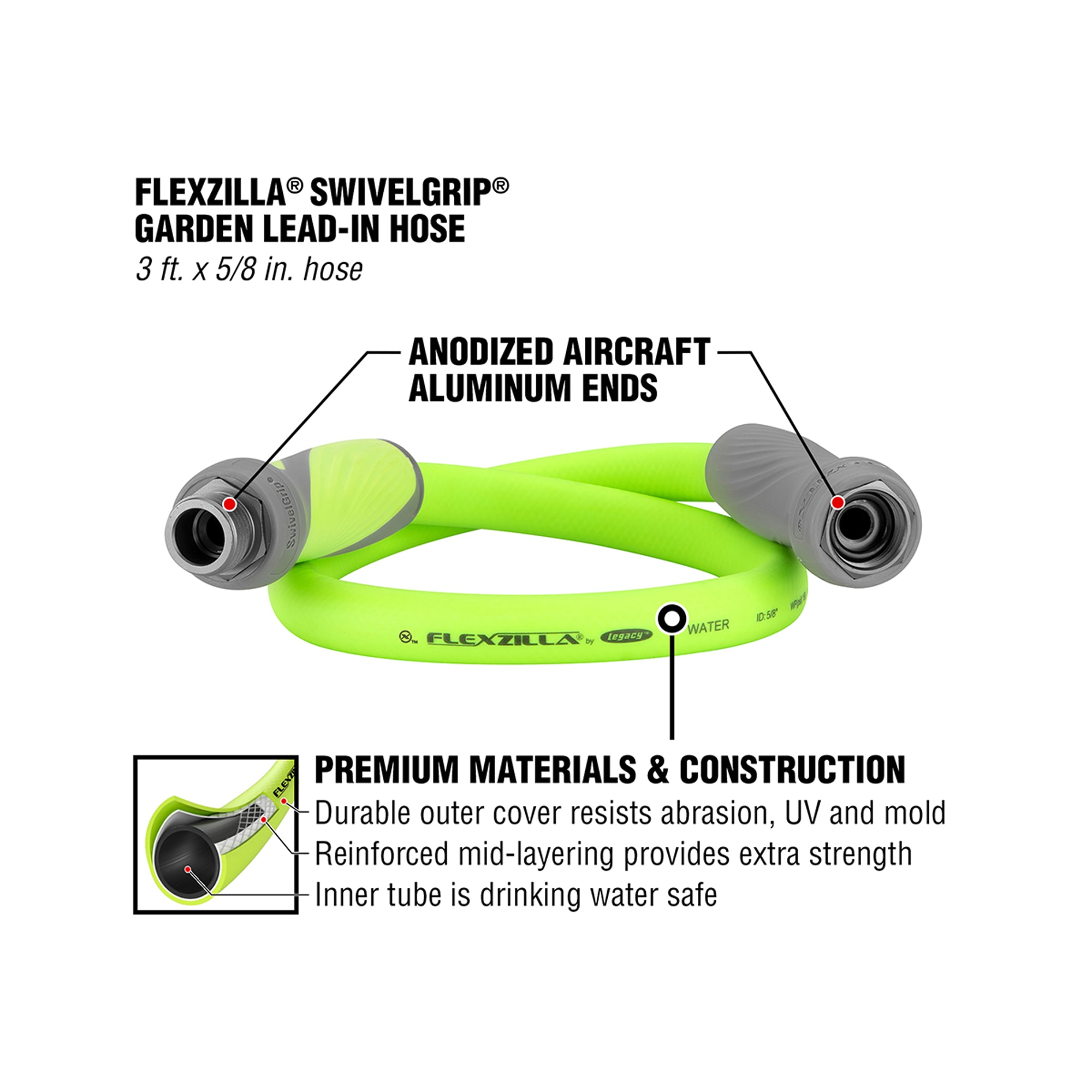 Flexzilla HFZG503YWS-E Water-Hoses - View #2
