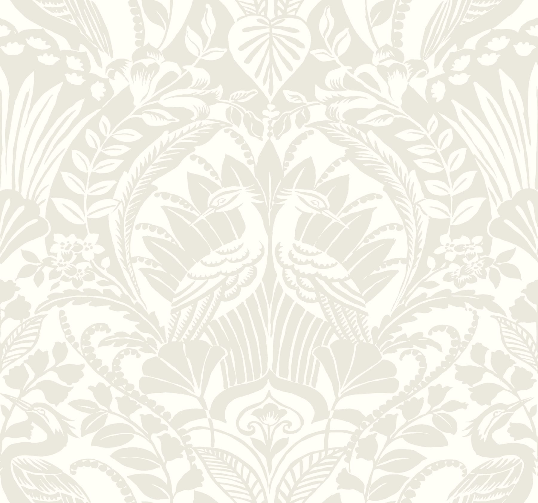 York Wallcoverings DM4997 Damask Resource Library 60.8-Sq. Feet Neutral Non-woven Damask Prepasted Water Activated Paste Wallpaper