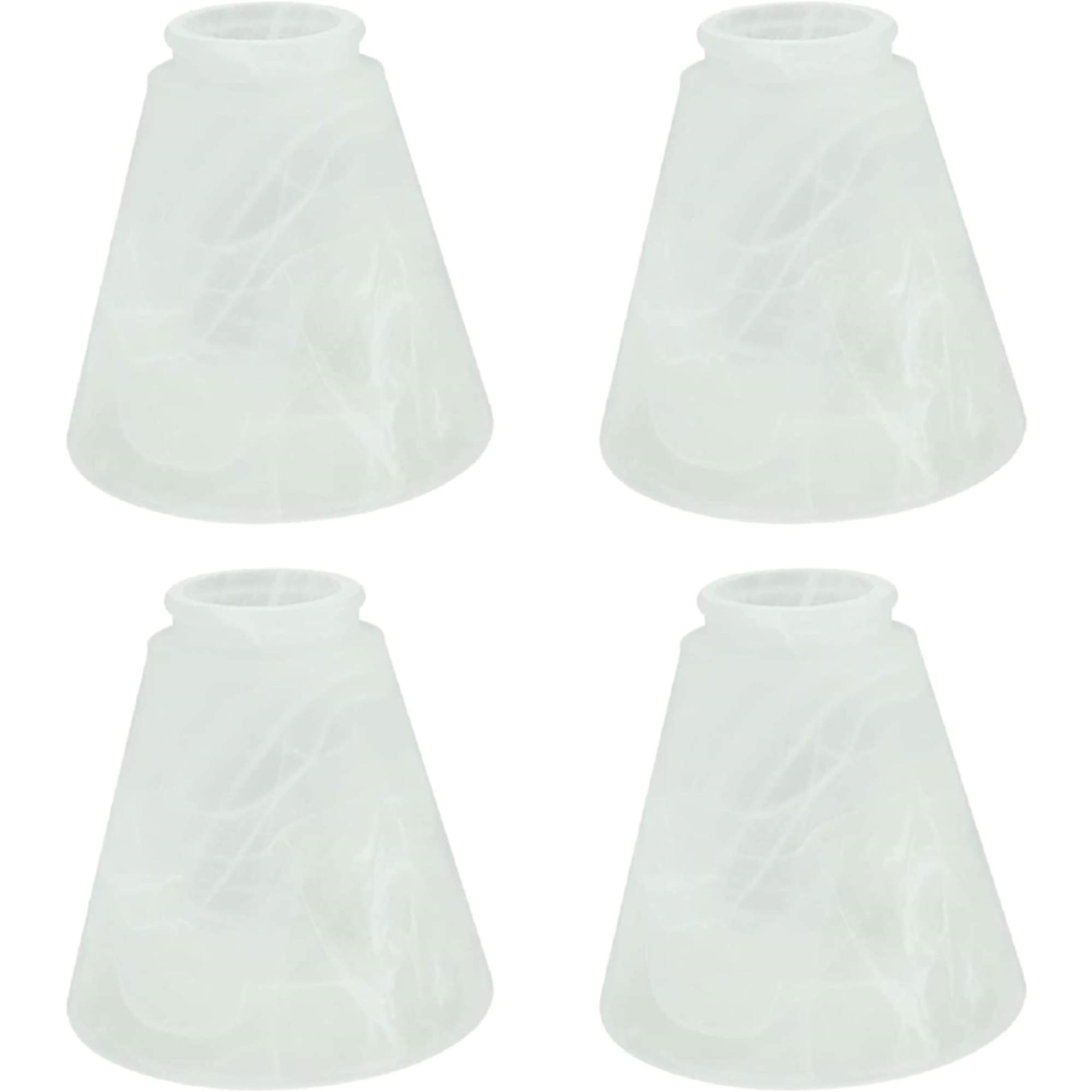 Aspen Creative Corporation 23047-4 4.75-in x 4.875-in Frosted Clear glass Ceiling fan light shade with 2-1/8-in Fitter (Setscrew Fitter)