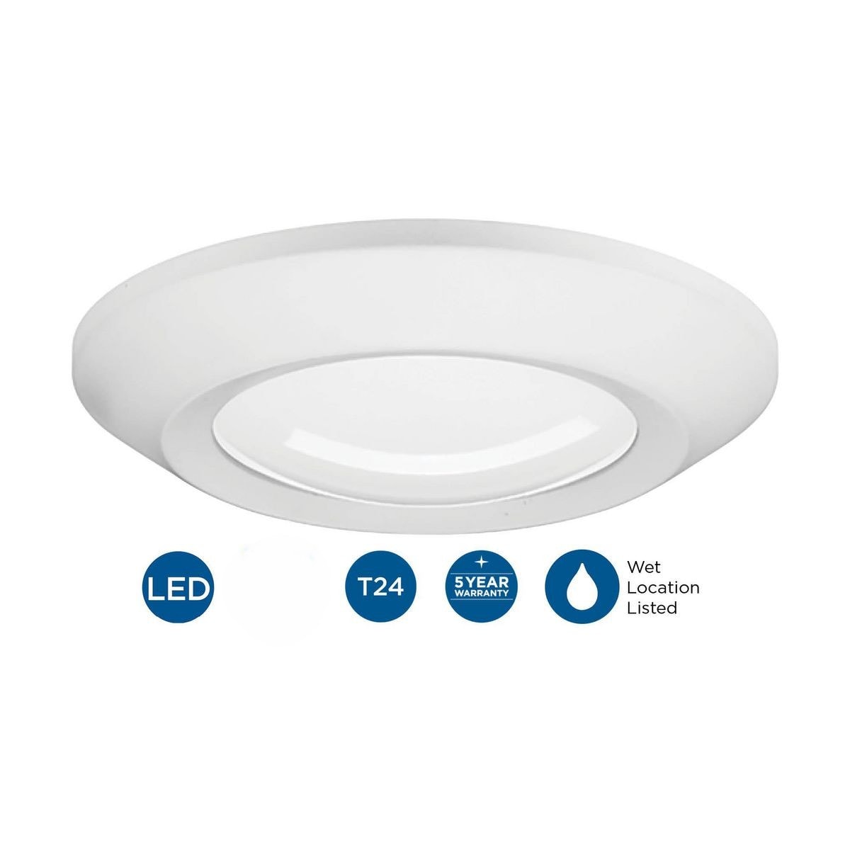 Sleek Modern White LED Surface Mount Light, Energy-Efficient 5.5"