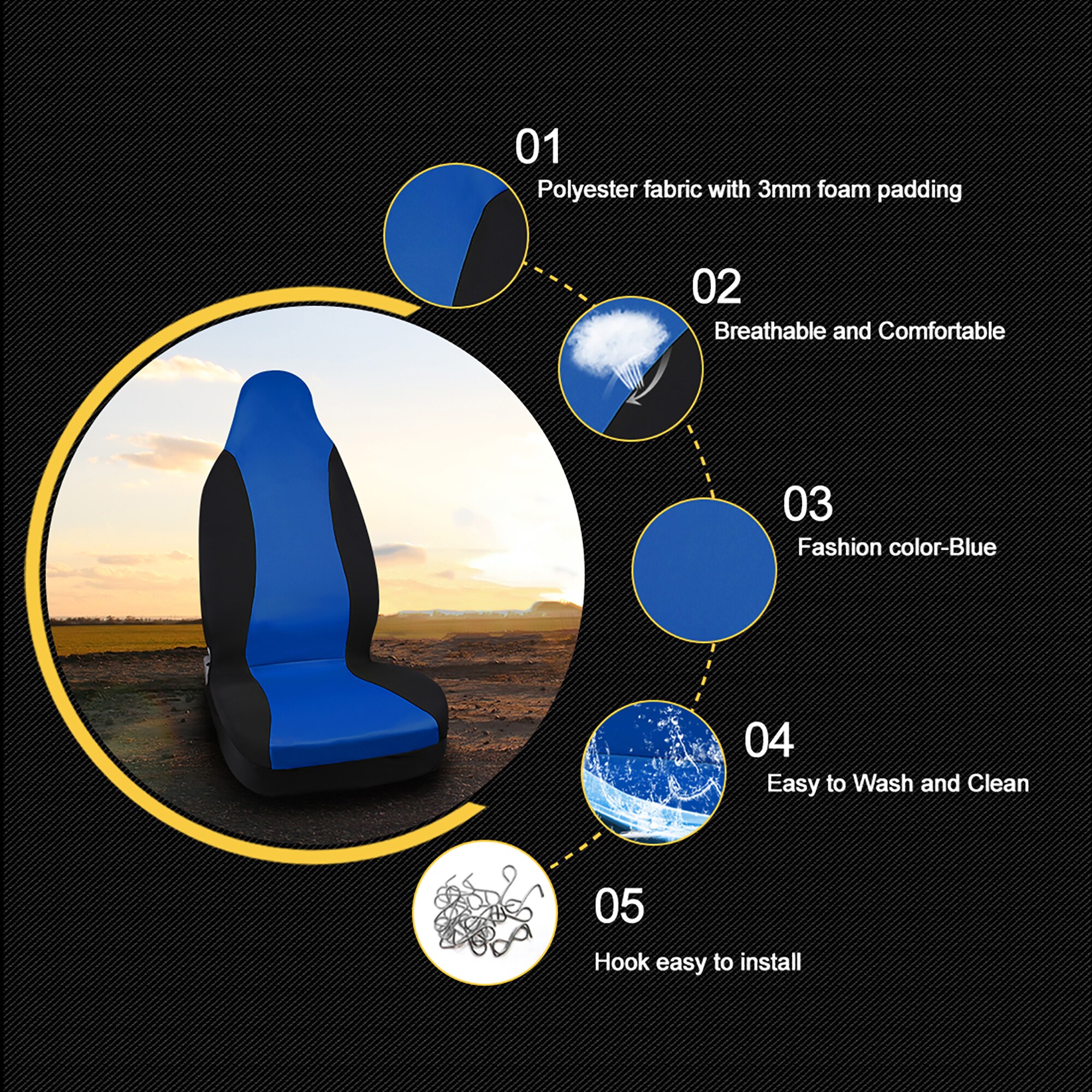 Unique Bargains S25112102UX1806 Car-Seat-Covers - View #3