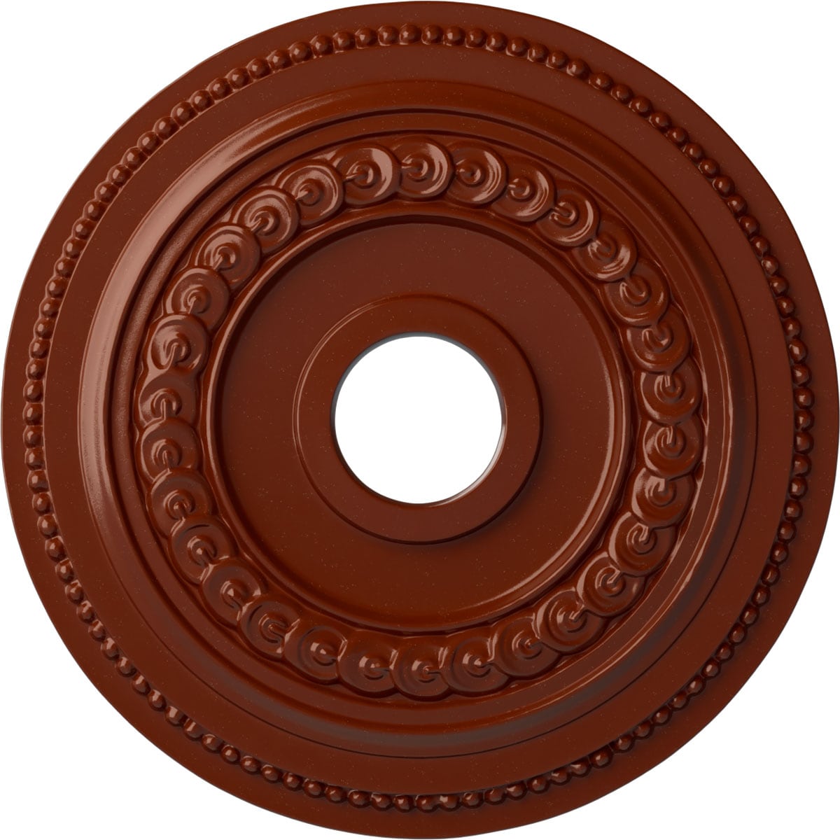 Ekena Millwork CM18OL1FIF Oldham 18-in W x 18-in L Painted Firebrick Polyurethane Whole Ceiling Medallion