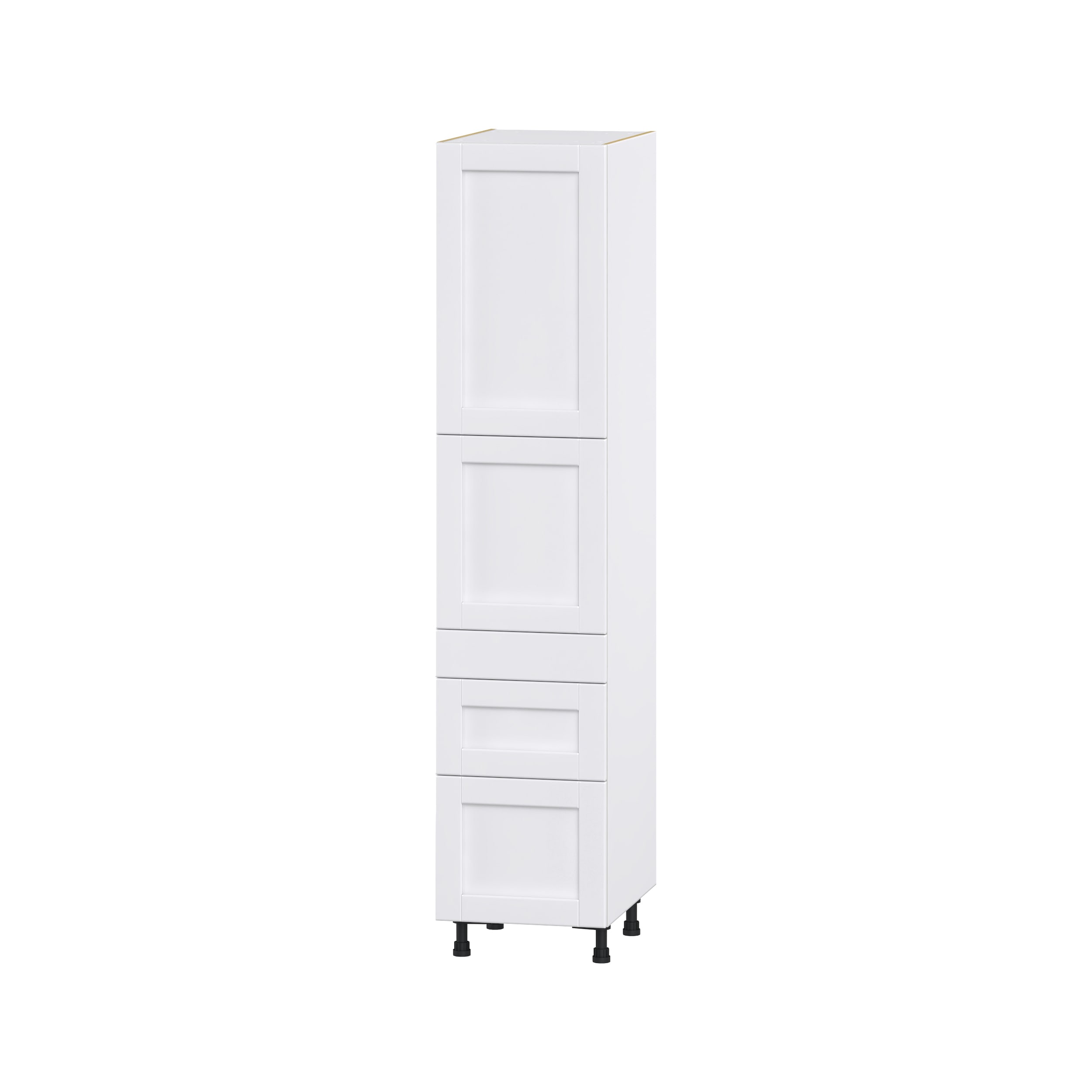 Hugo&Borg DST3D182484.5I2-RM Rosemont 18-in W x 84.5-in H x 24-in D Glacier White 3 -Drawers Pantry Fully assembled Cabinet (Flat Panel Shaker)