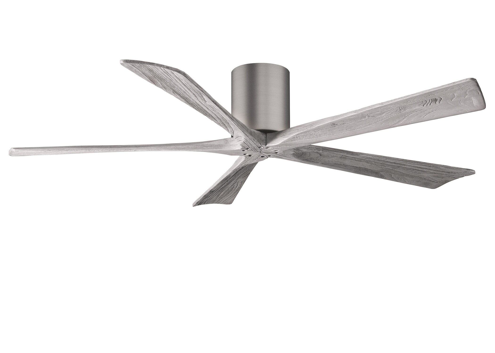 Matthews Fan Company IR5H-BP-BW-60 Irene 60-in Outdoor Flush Mount Brushed Pewter with Barnwood Tone Blades Ceiling Fan Without Light - Remote Included ( 5 -Blade )