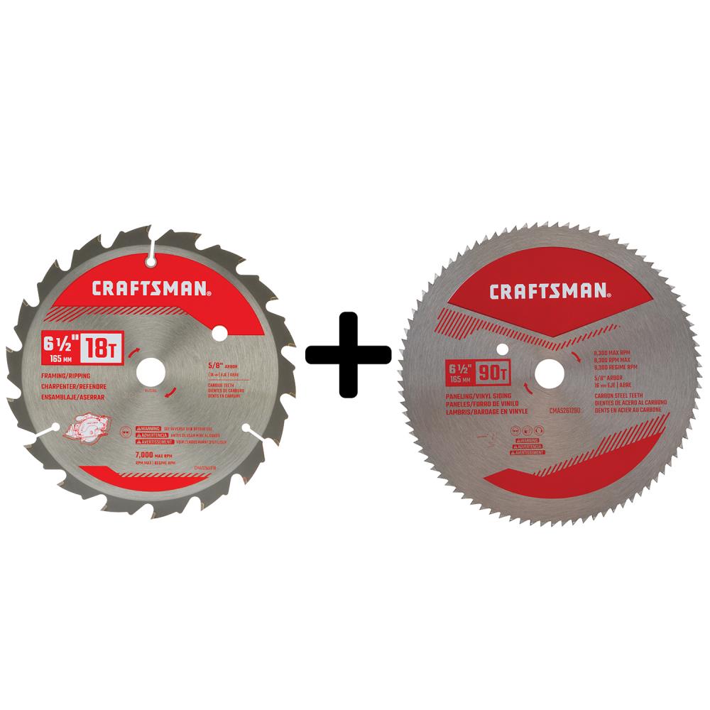 CRAFTSMAN 6 1 2 in 18 Tooth Rough Finish Carbide Circular Saw