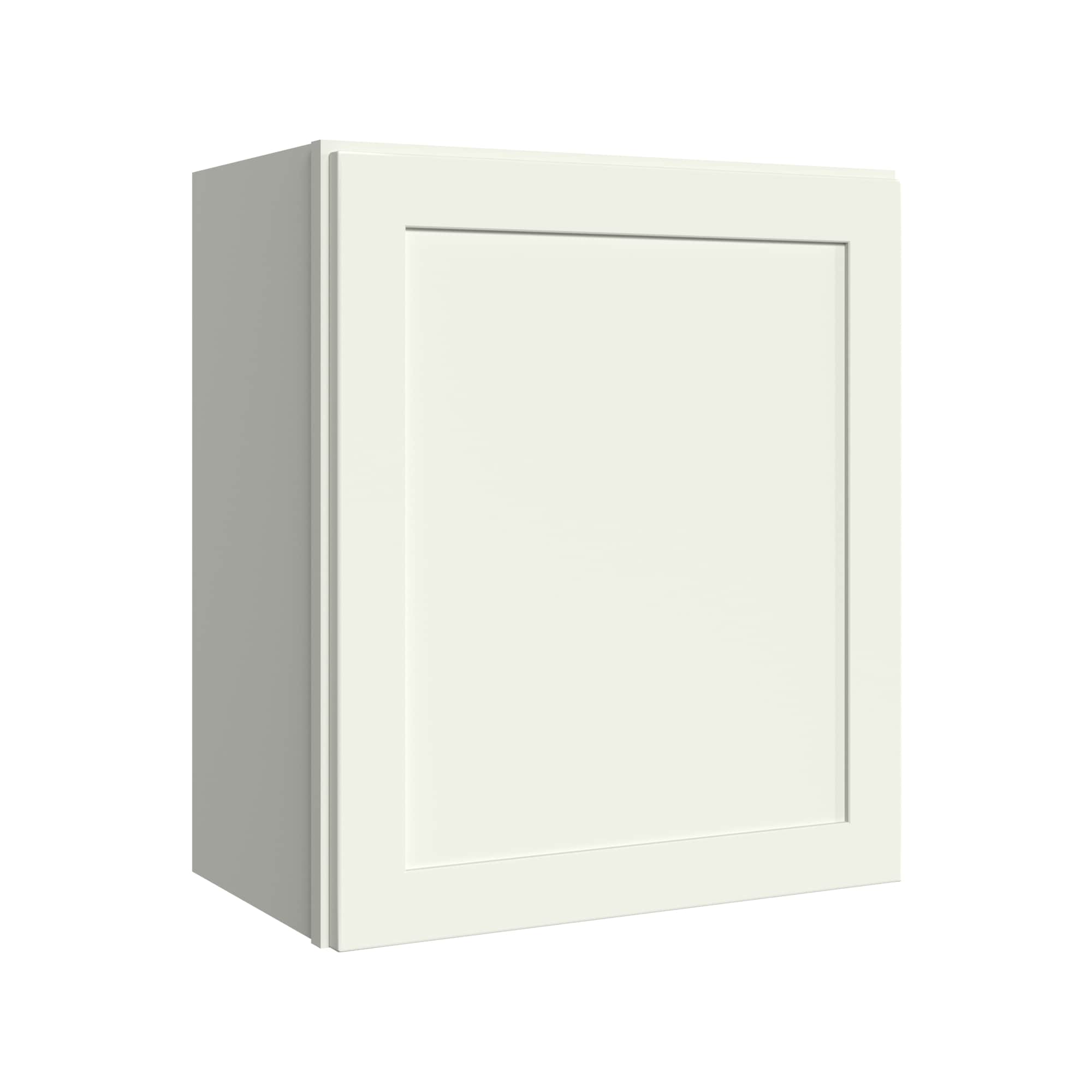 KraftMaid Momentum W2124RG71 Deveron 21-in W x 24-in H x 12-in D Dove White Wall Fully assembled Plywood Cabinet Recessed Panel Shaker