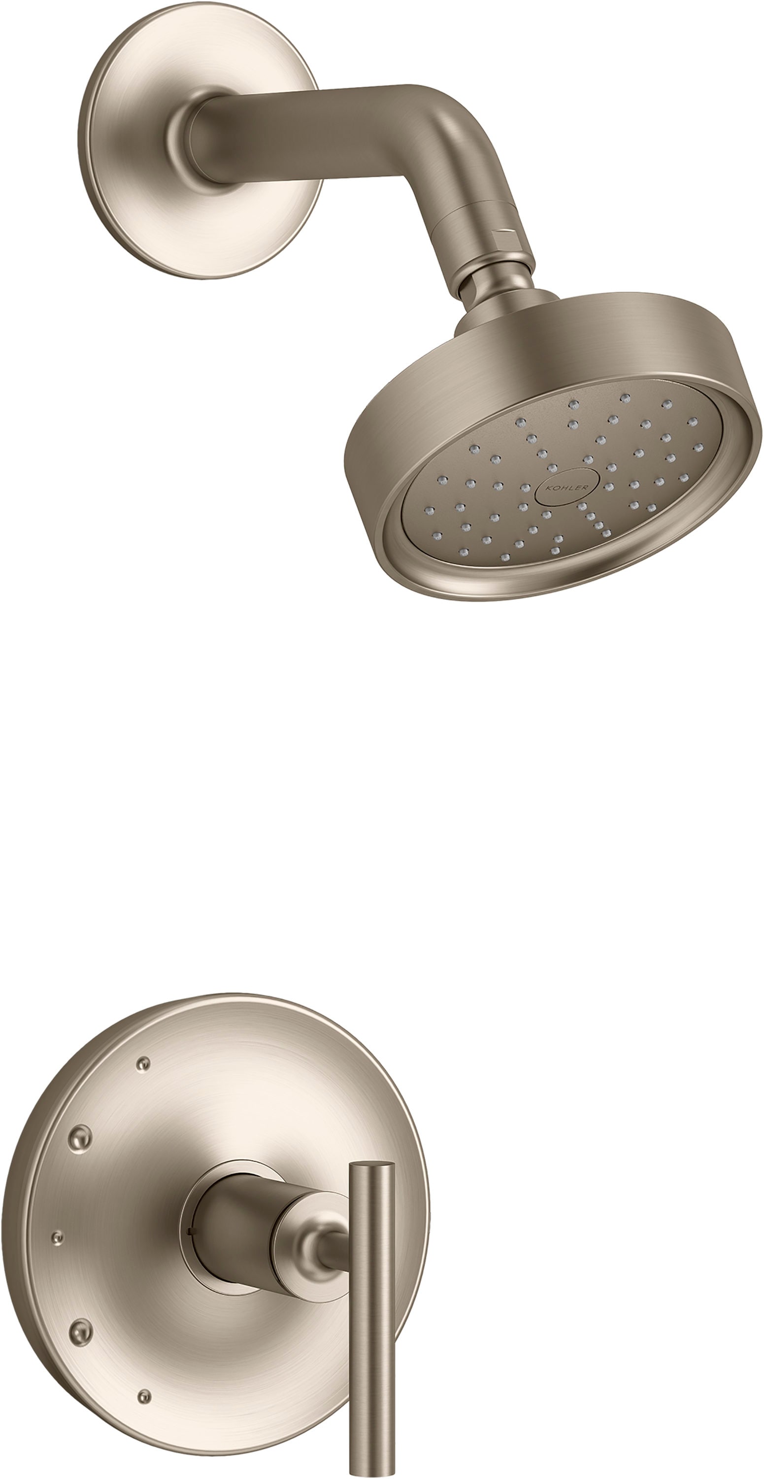 Kohler Purist Vibrant Brushed Bronze 1 Handle Single Function Round Shower Faucet In The Shower 4480