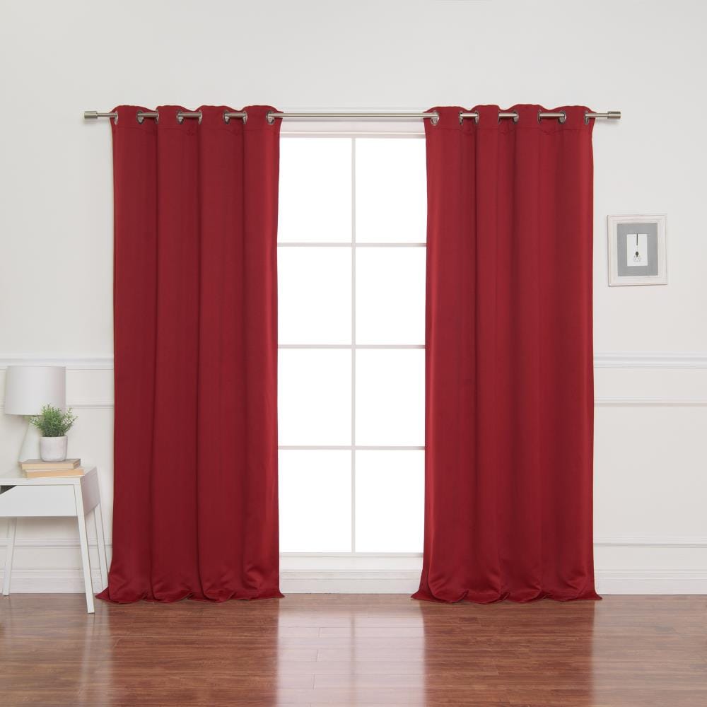 A pair of Red Curtains Eyelet Ring Top Christmas Colour Long 