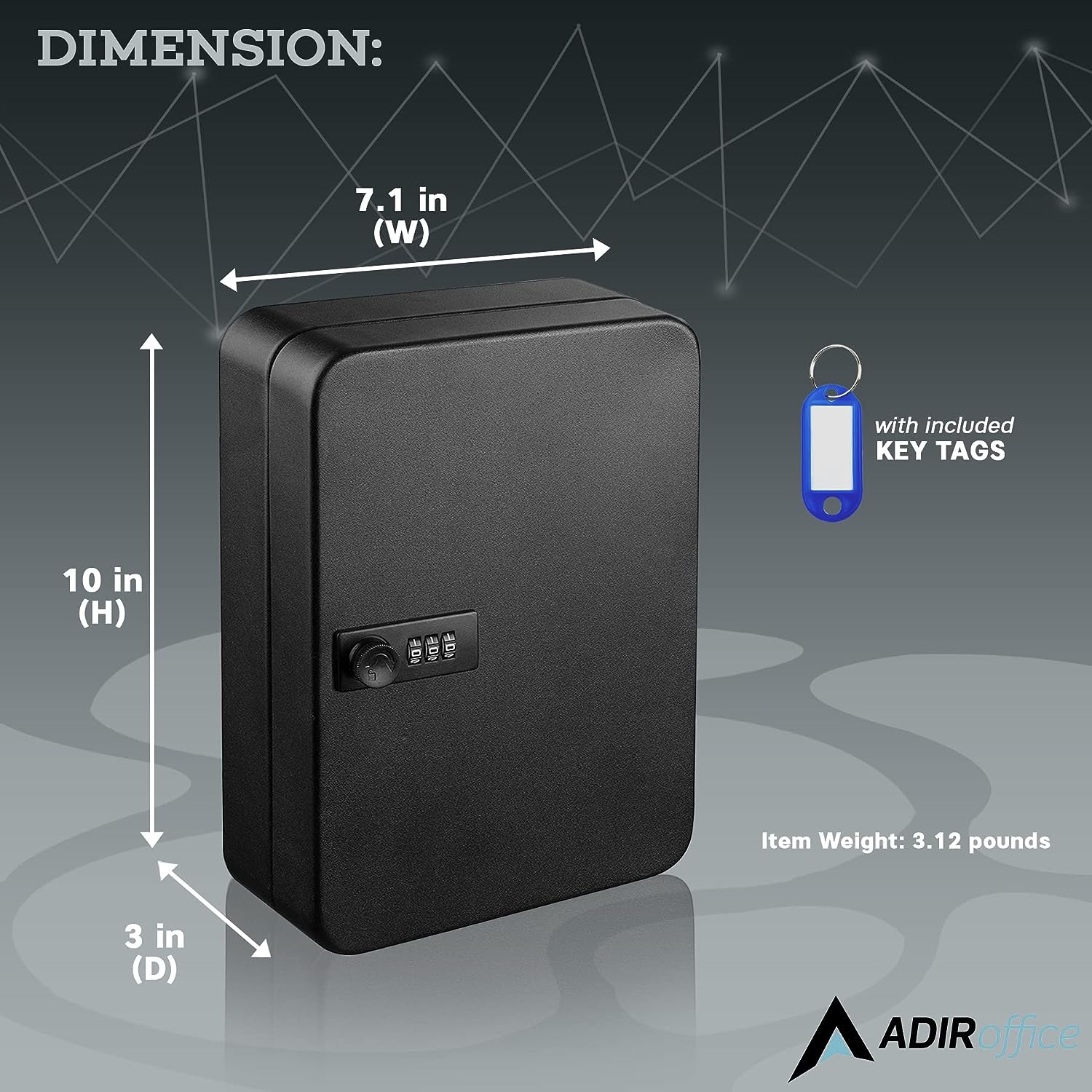 AdirOffice 682-48-BLK-2PK Key-Safes - View #4
