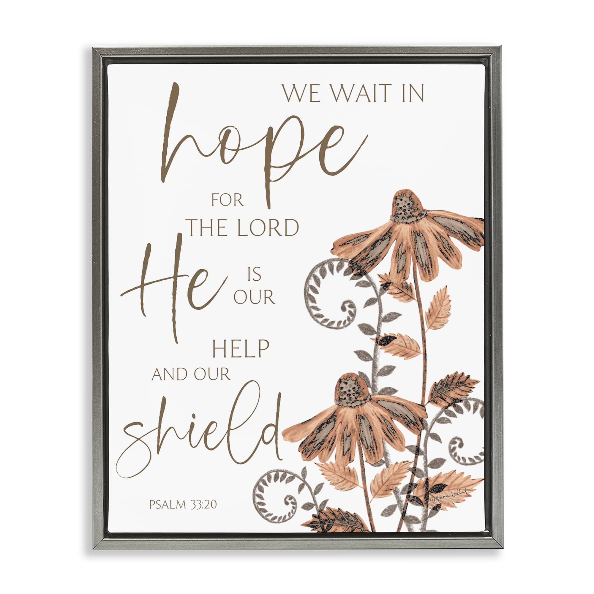 Stupell Industries BT-563-FFL-24X30 He Is Our Help and Shield Floating Frame design by Annie LaPoint