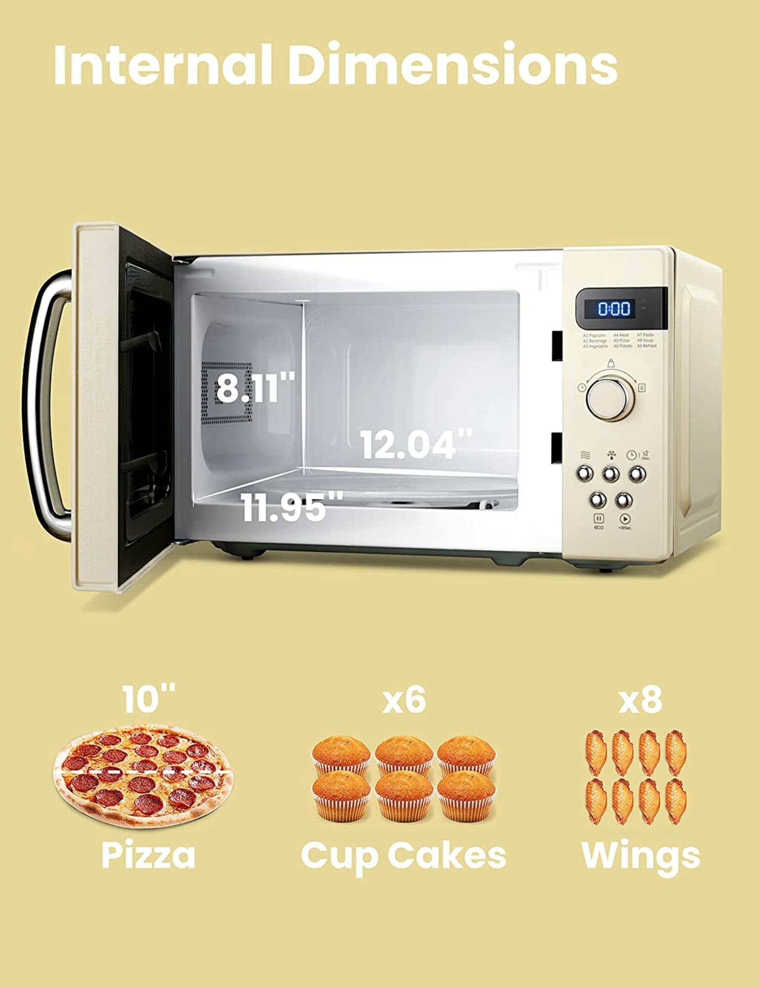 Comfee Retro 0.7-cu ft 700-Watt Countertop Microwave (Apricot) in the  Countertop Microwaves department at