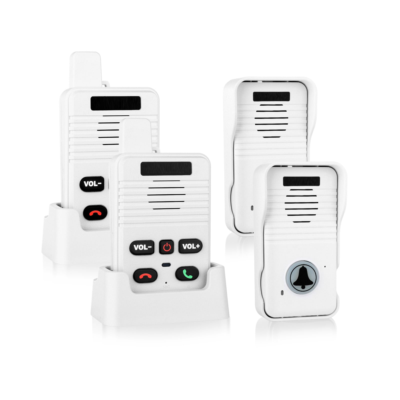 Adrinfly Wireless Doorbell System with Full Duplex Intercom Hands-Free Waterproof Doorbells for Home Classroom 1000ft Range 8 Volume Levels 4 #LAD0819D017