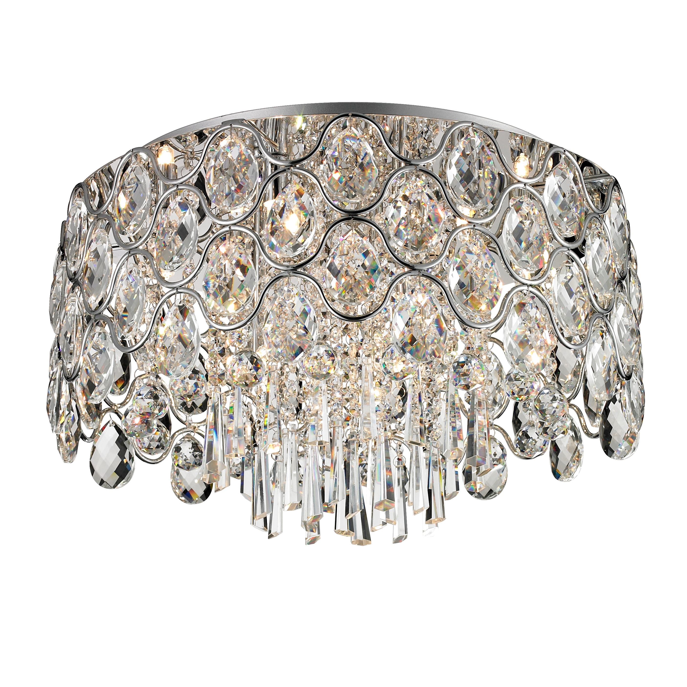 Lite Source EL-50109 Cashlin 9-Light 19-in Chrome Flush Mount Light