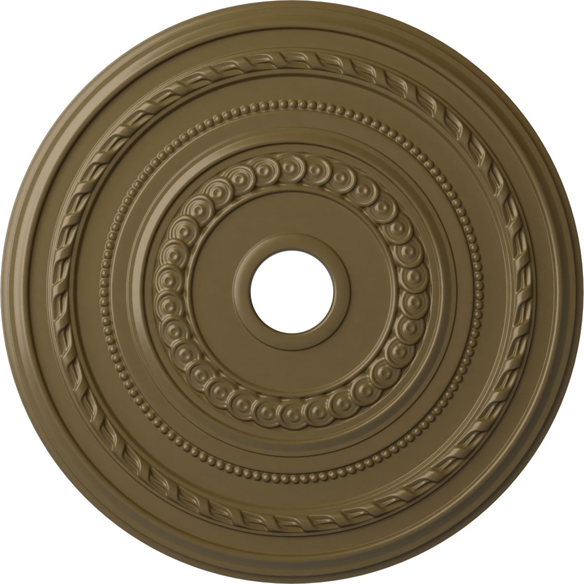 Ekena Millwork CM25COMMF Cole 25.375-in W x 25.375-in L Painted Mississippi Mud Polyurethane Whole Ceiling Medallion