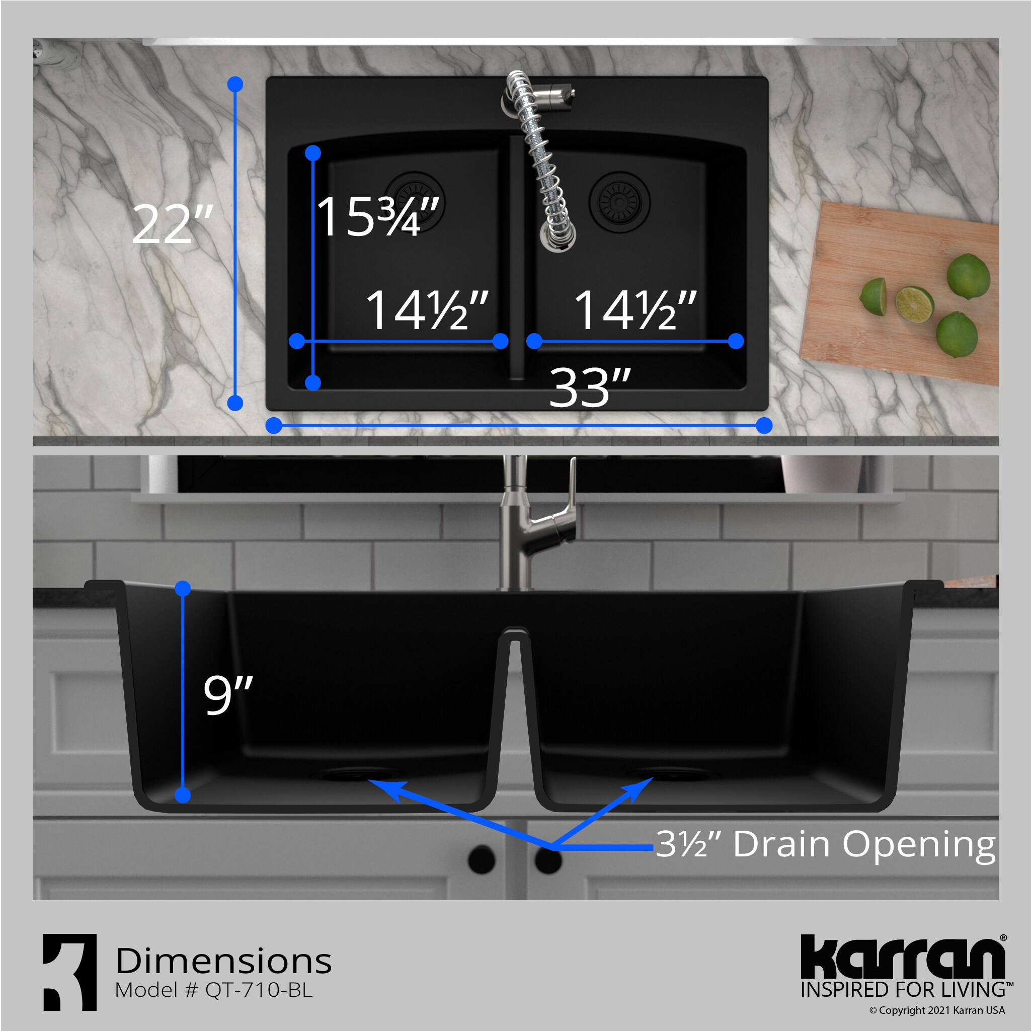 Karran QT-710-BL-PK1 Kitchen-Sinks - View #10