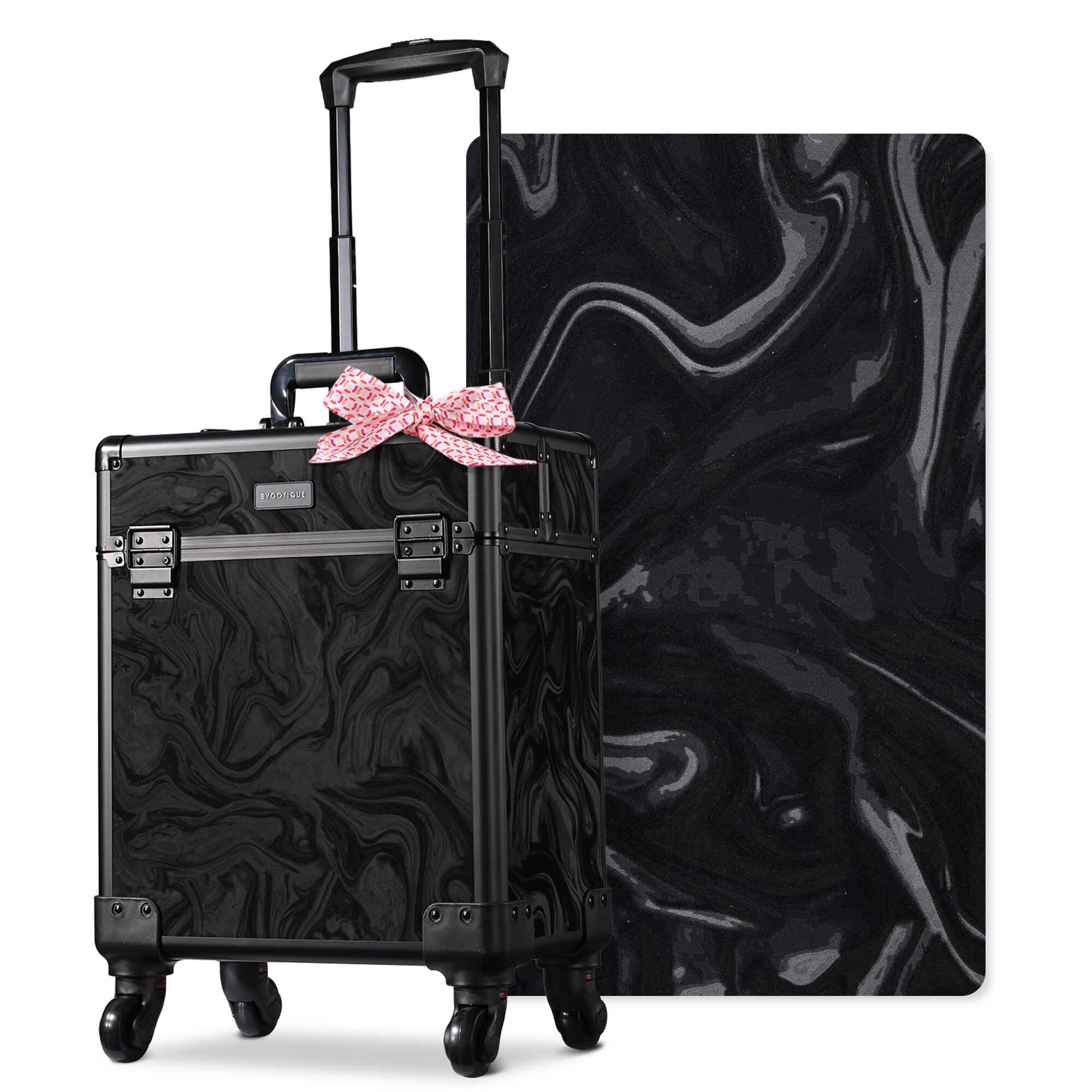 Yescom 12MKC028-SM-CTB06-LO Byootique Rolling Makeup Train Case Cosmetic Trolley Organizer Salon CB Shadows