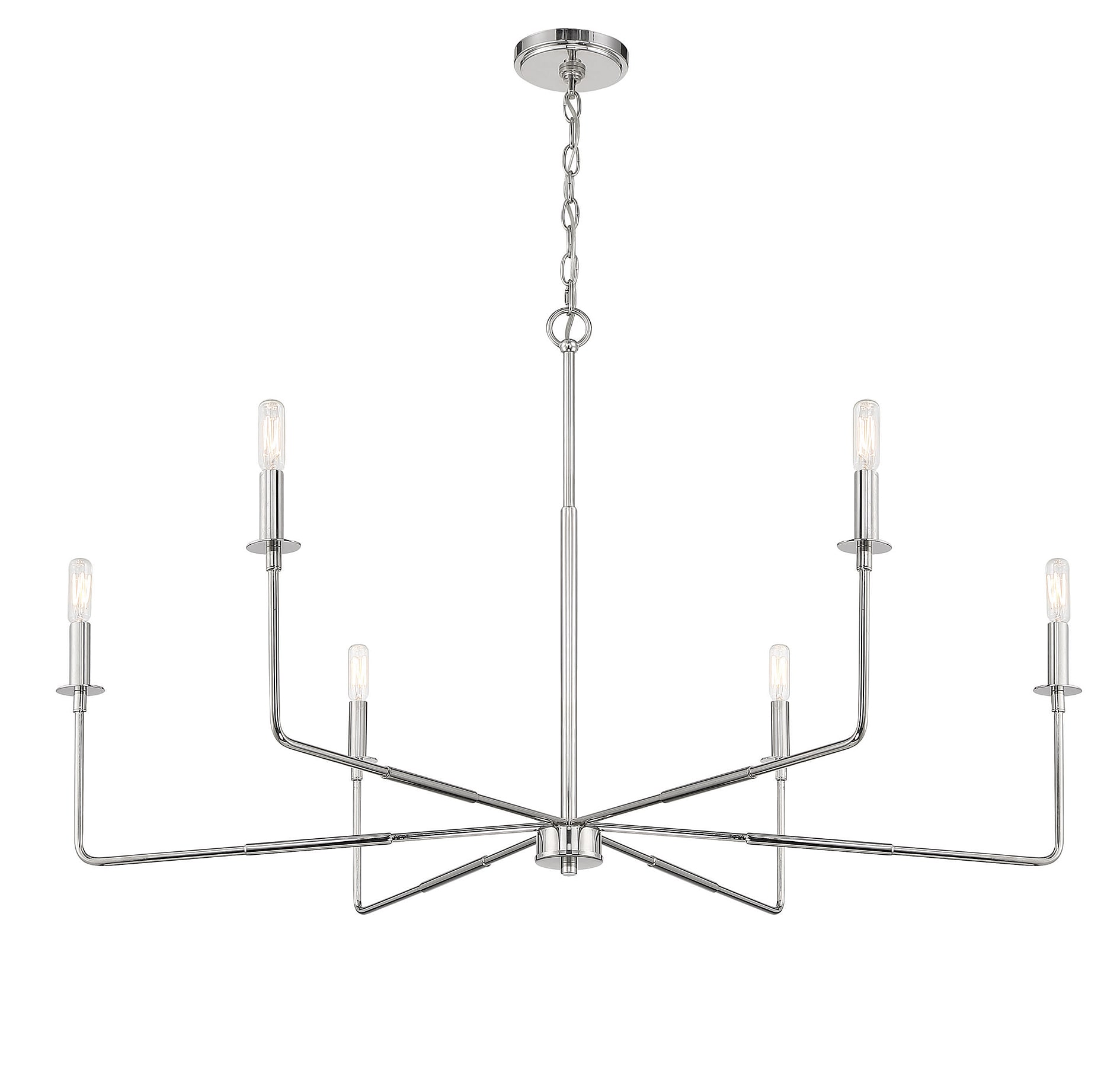 Salerno Polished Nickel 6-Light Rustic Charm Chandelier