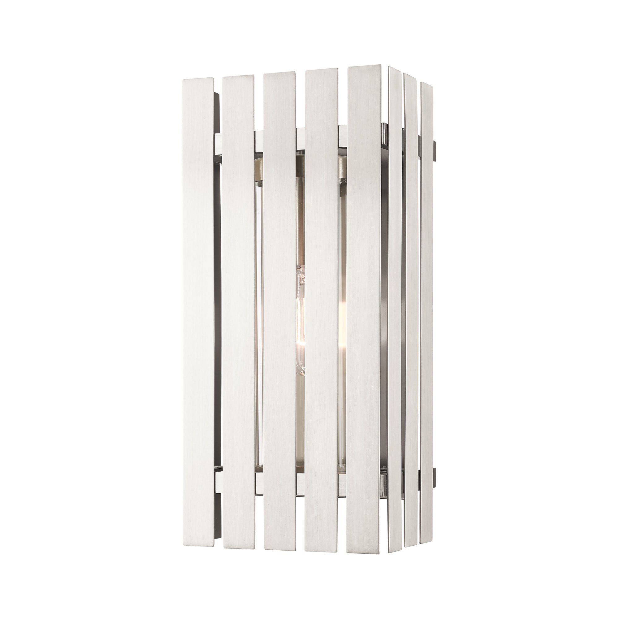 Greenwich 17" Brushed Nickel Outdoor Wall Lantern with Clear Glass
