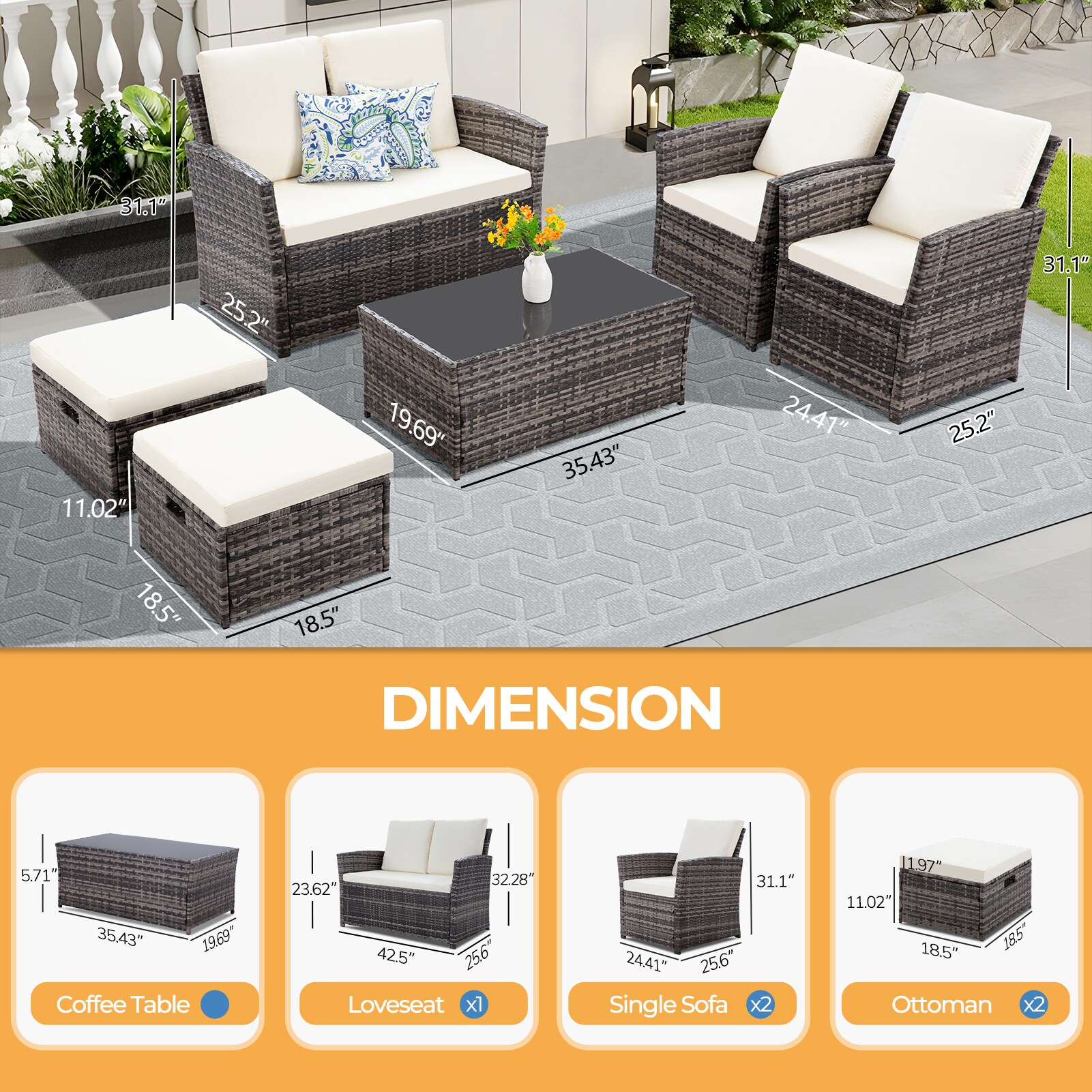 EarlGrove LS-F5781-BL0012 Patio-Conversation-Sets - View #3