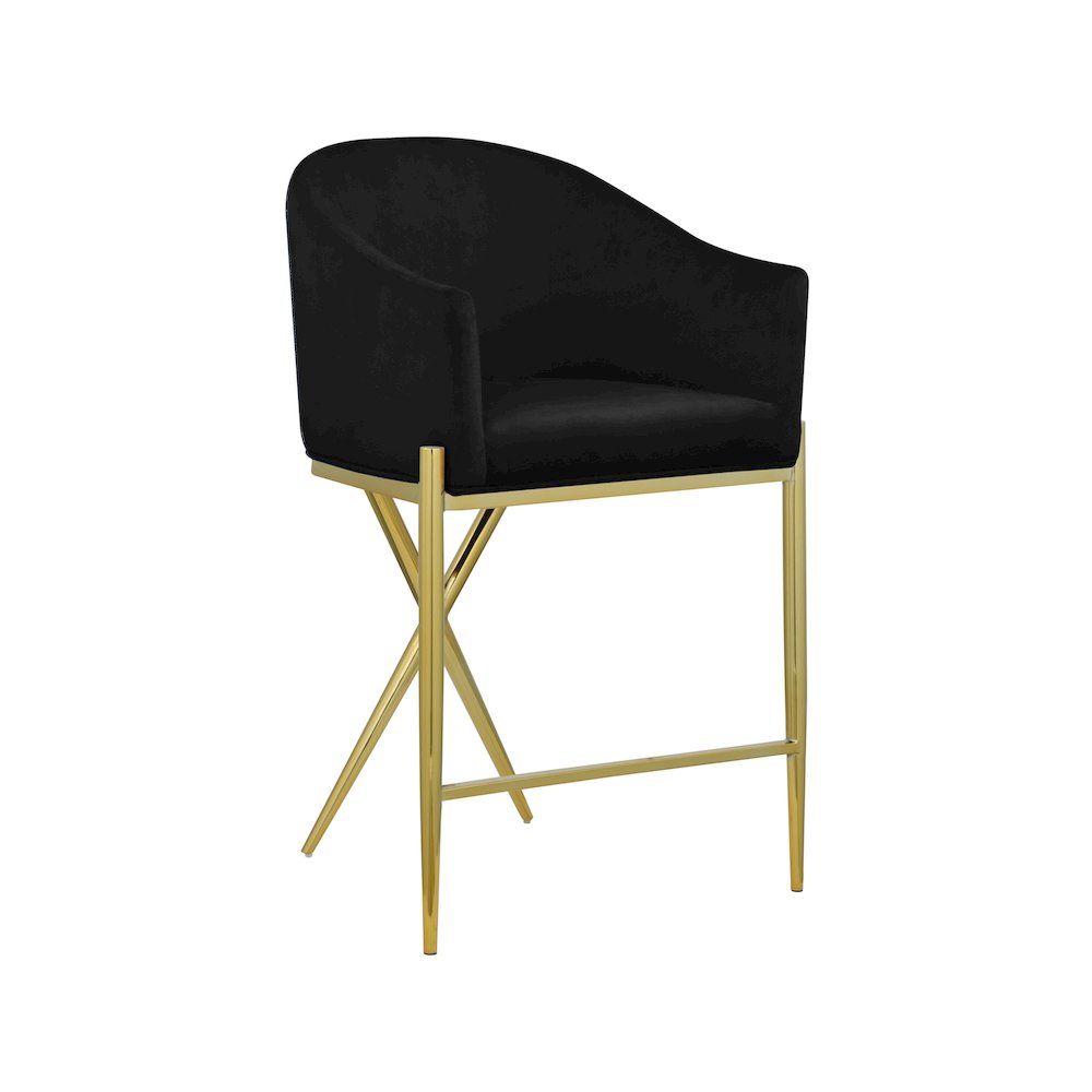Meridian 867BLACK-C Xavier Black Velvet Counter Stool