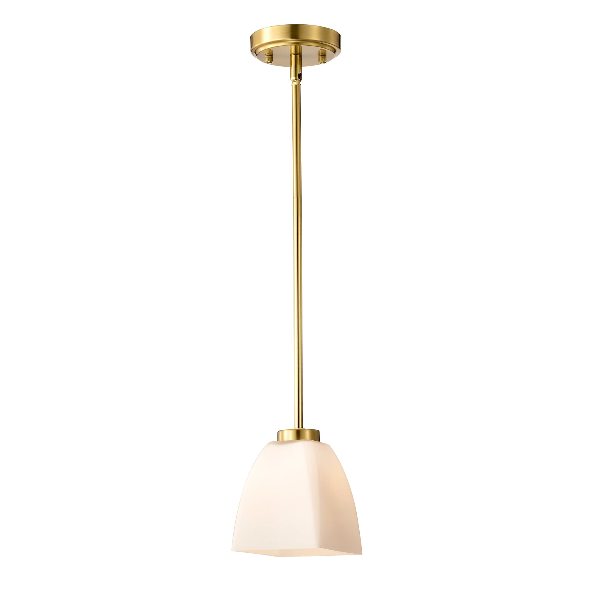 Edvivi EPJ2958GD 1 -Light Gold Modern/contemporary Etched glass Rectangle Small Hanging Pendant light