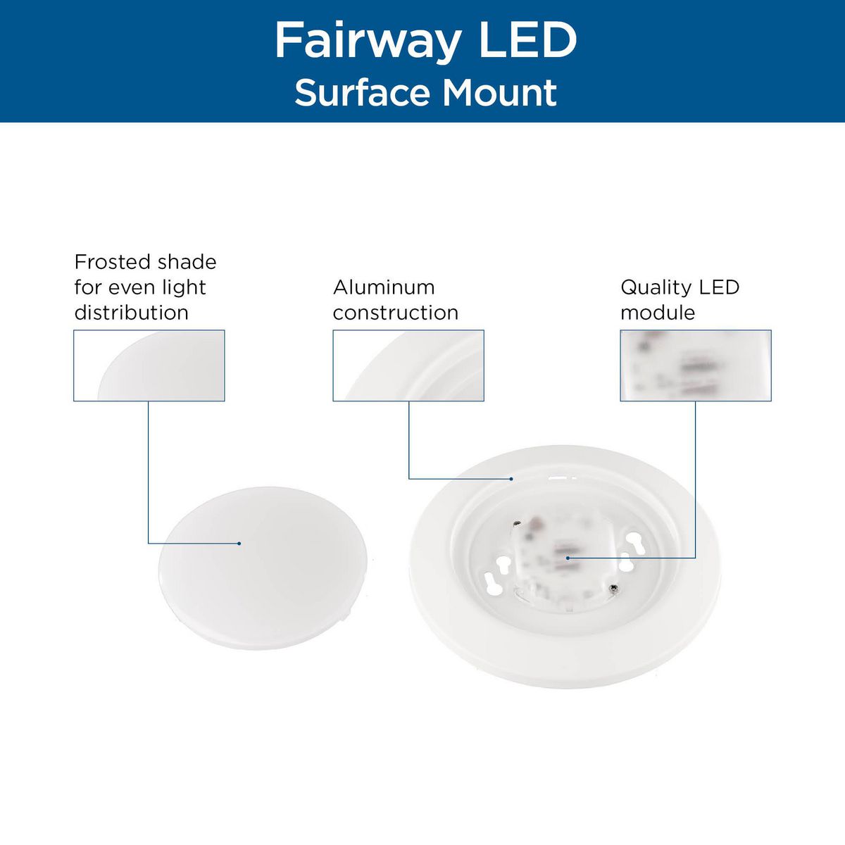 Fairway 7" White LED Indoor/Outdoor Surface Mount Light