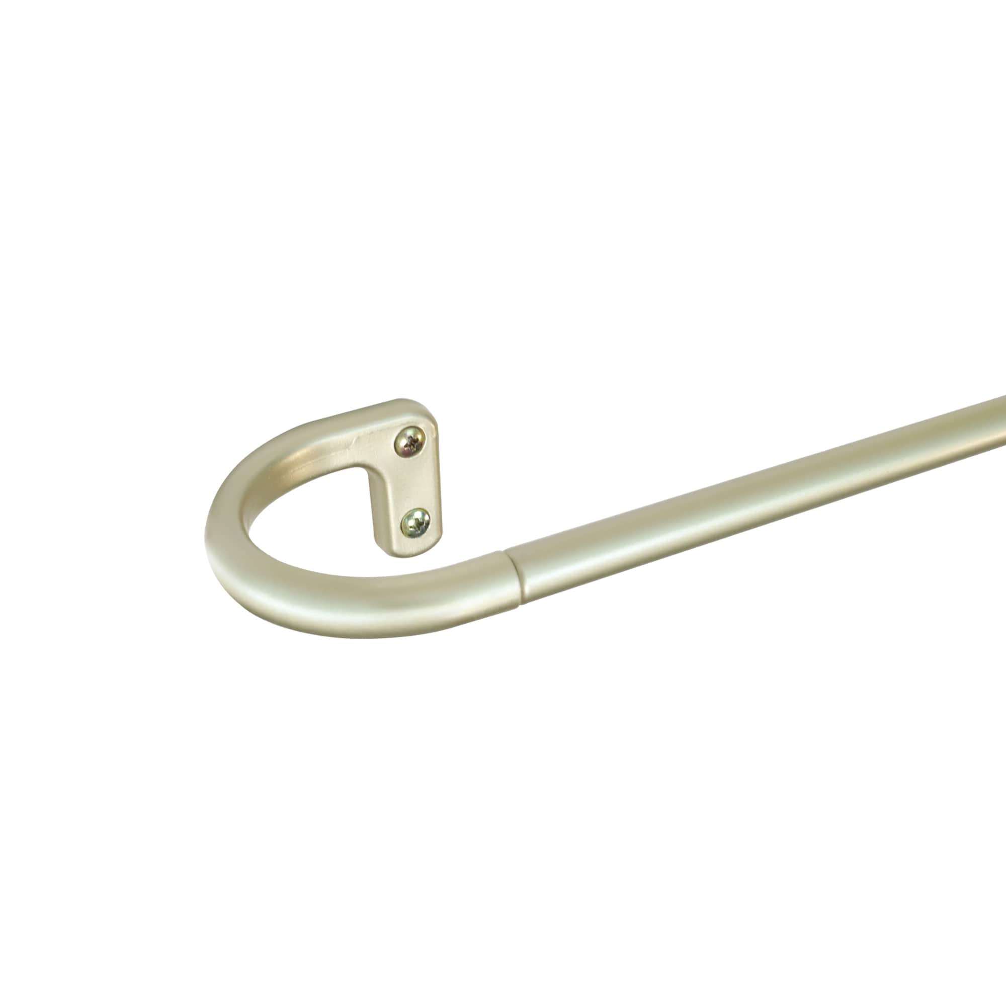 Decopolitan 31083-LG48 48-in to 86-in Light Gold Steel Single curtain rod with Finials
