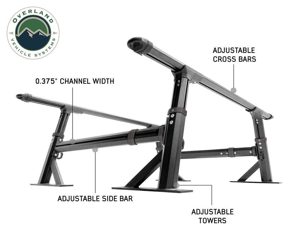 Overland Vehicle Systems 22040101 Truck Bed Rack 2 -Pack Tonneau cover