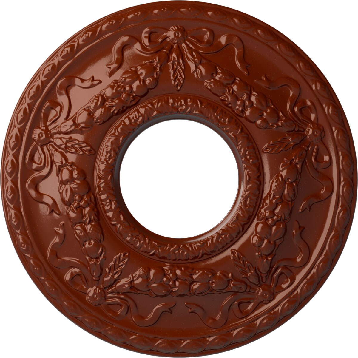 Ekena Millwork CM26HUFIF Hurley 22.125-in W x 22.125-in L Painted Firebrick Polyurethane Whole Ceiling Medallion