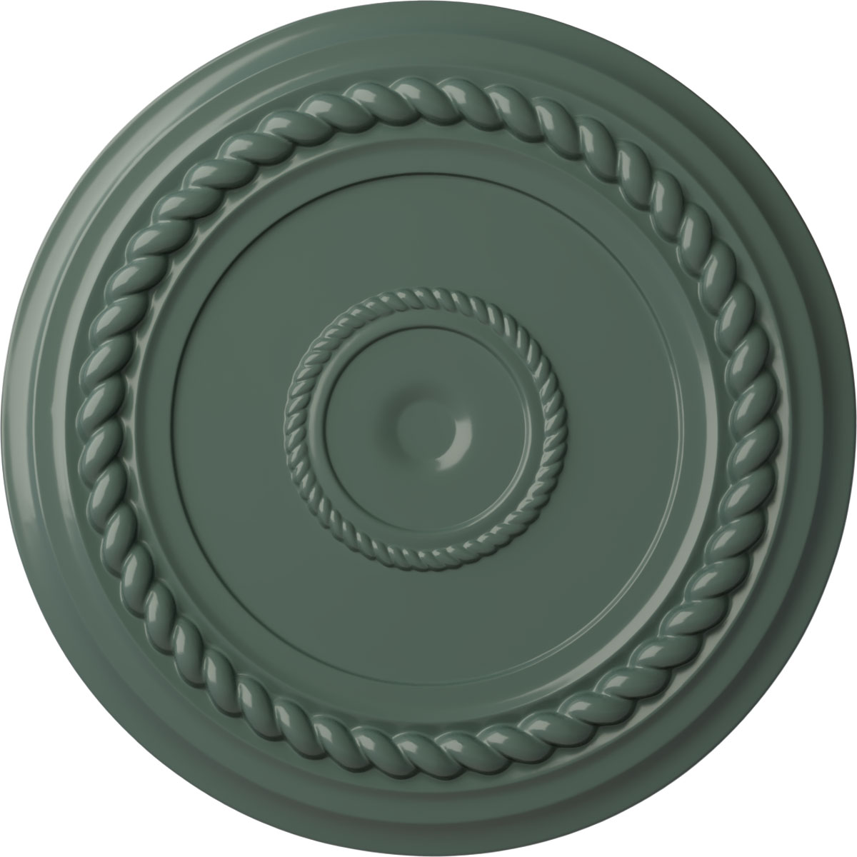 Ekena Millwork CM18ALCBF Alexandria Rope 19.625-in W x 19.625-in L Painted Cloud Burst Polyurethane Whole Ceiling Medallion