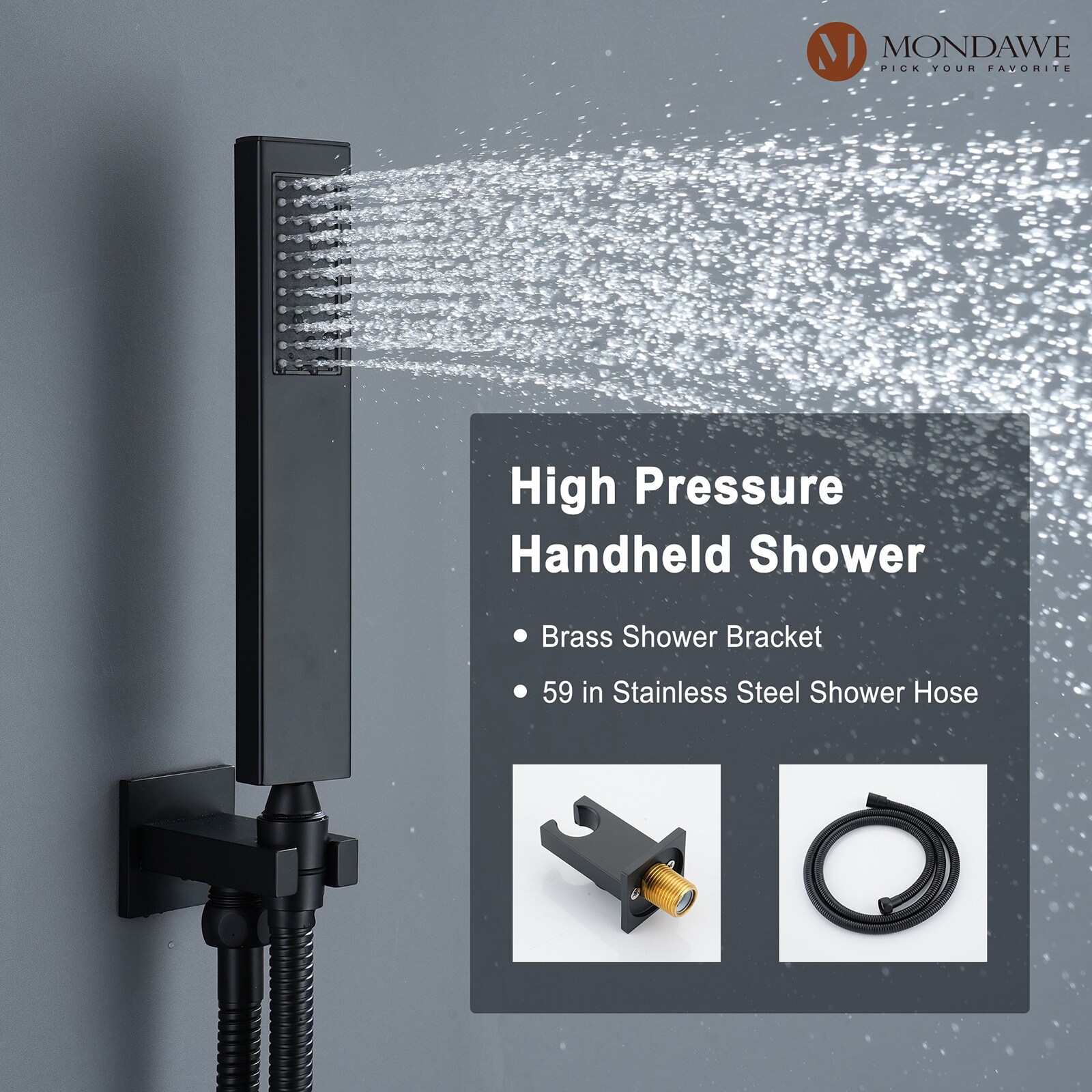 Mondawe WF6823-12BG Showerhead-Bar-Panels - View #9