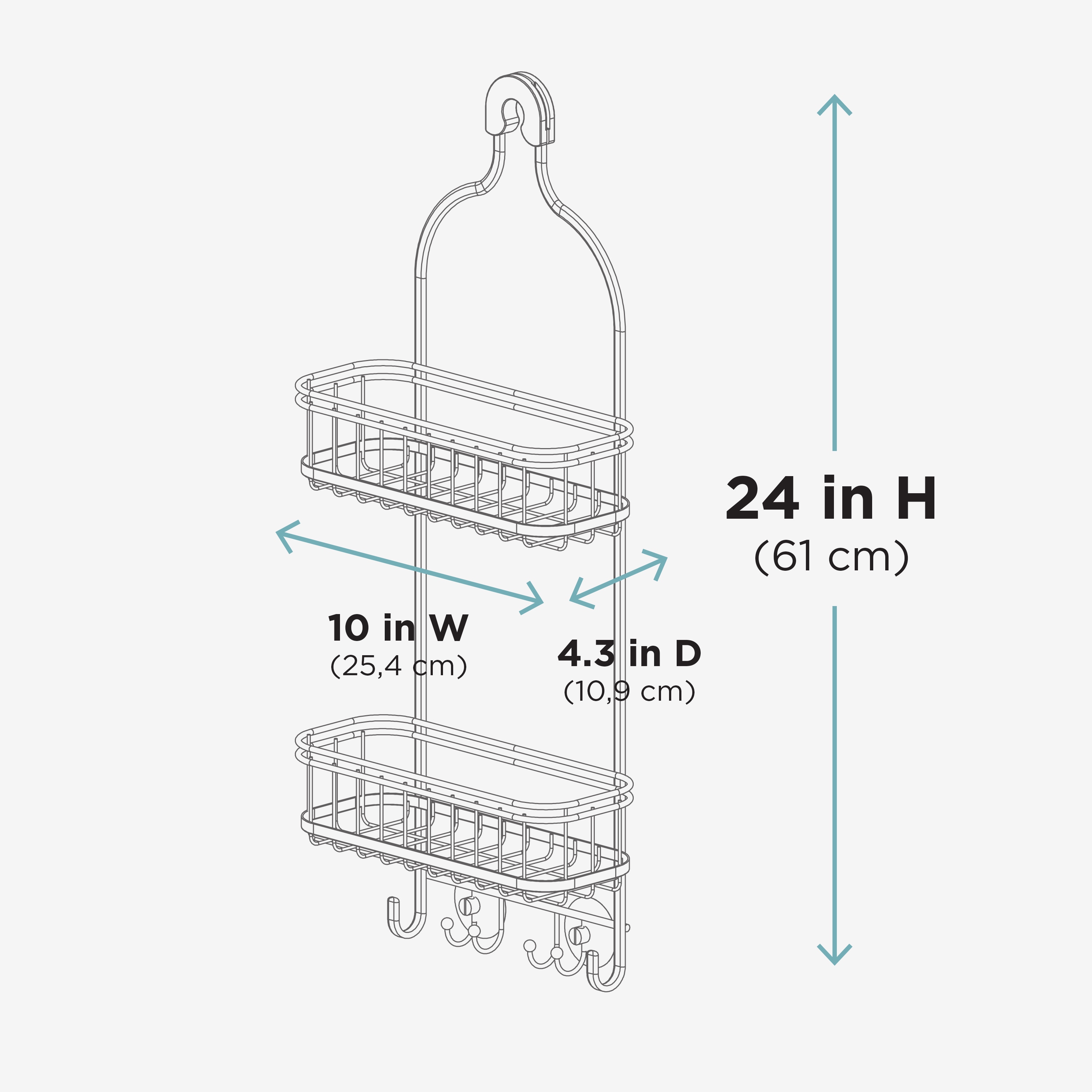 Zenna Home E7540NN Hanging-Shower-Caddies - View #6
