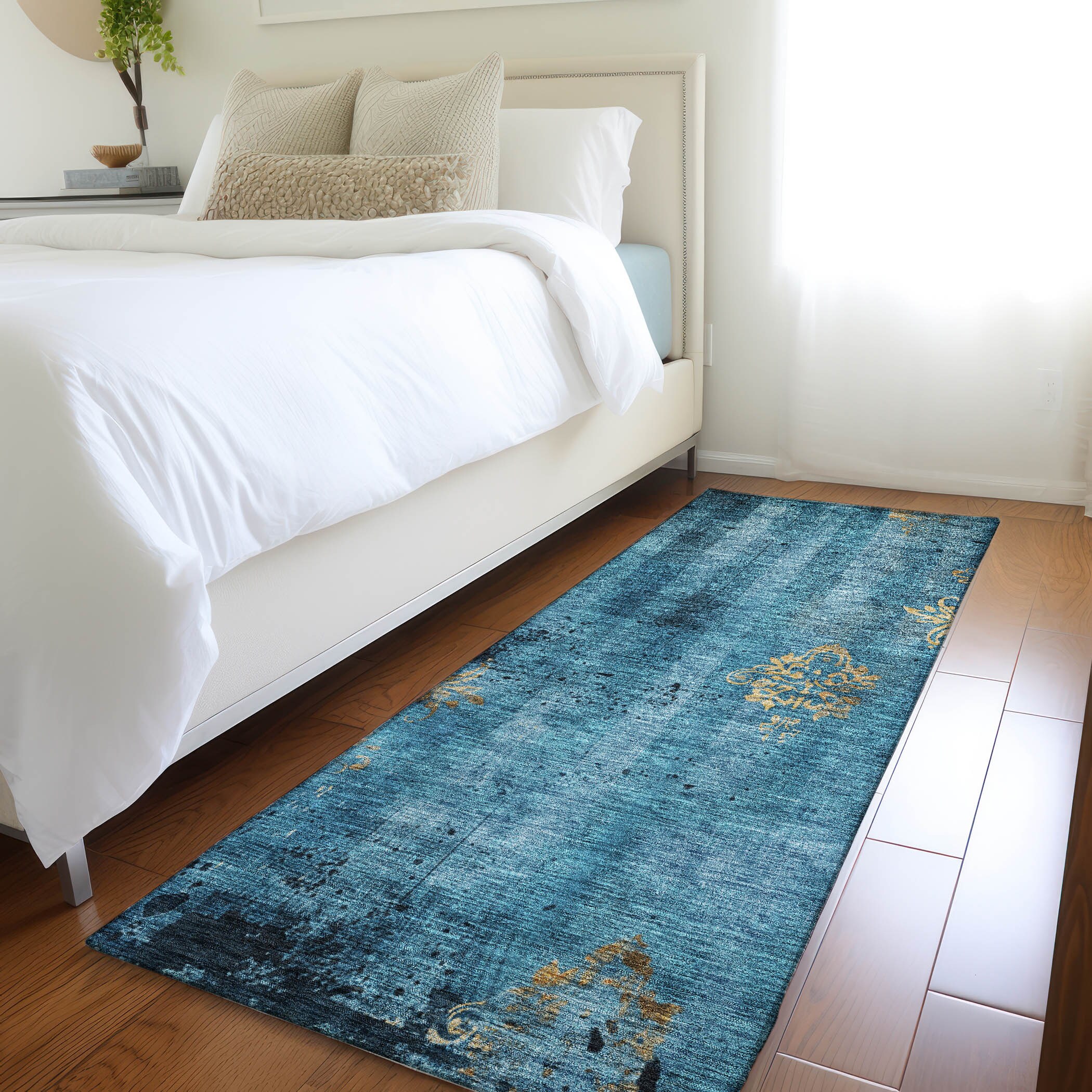 Addison Rugs ACN1788BU2X8 Chantille ACN1788BU 2 x 7 (ft) Loomed Blue Rectangular Indoor/Outdoor Machine washable Pet Friendly Area rug