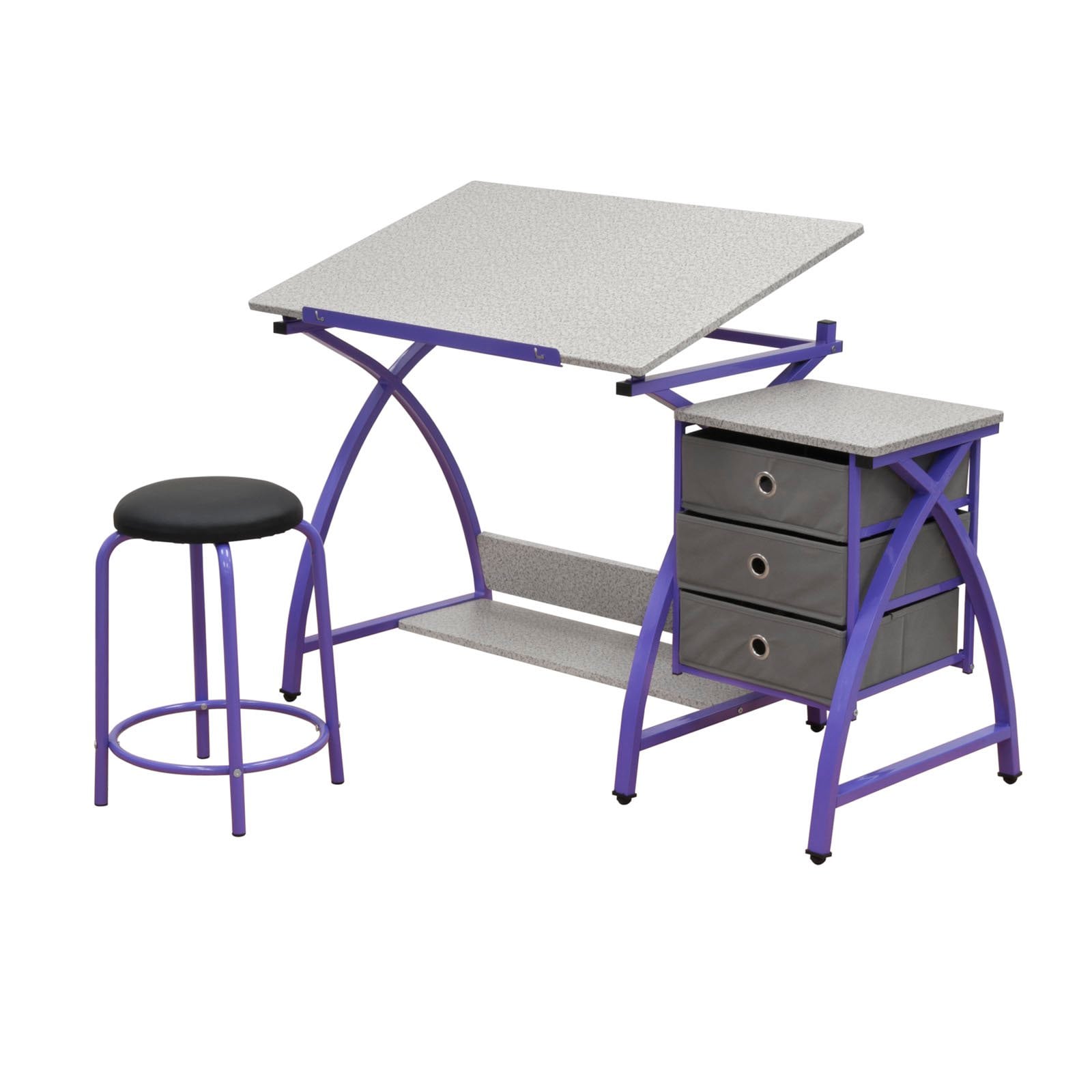 purple art desk