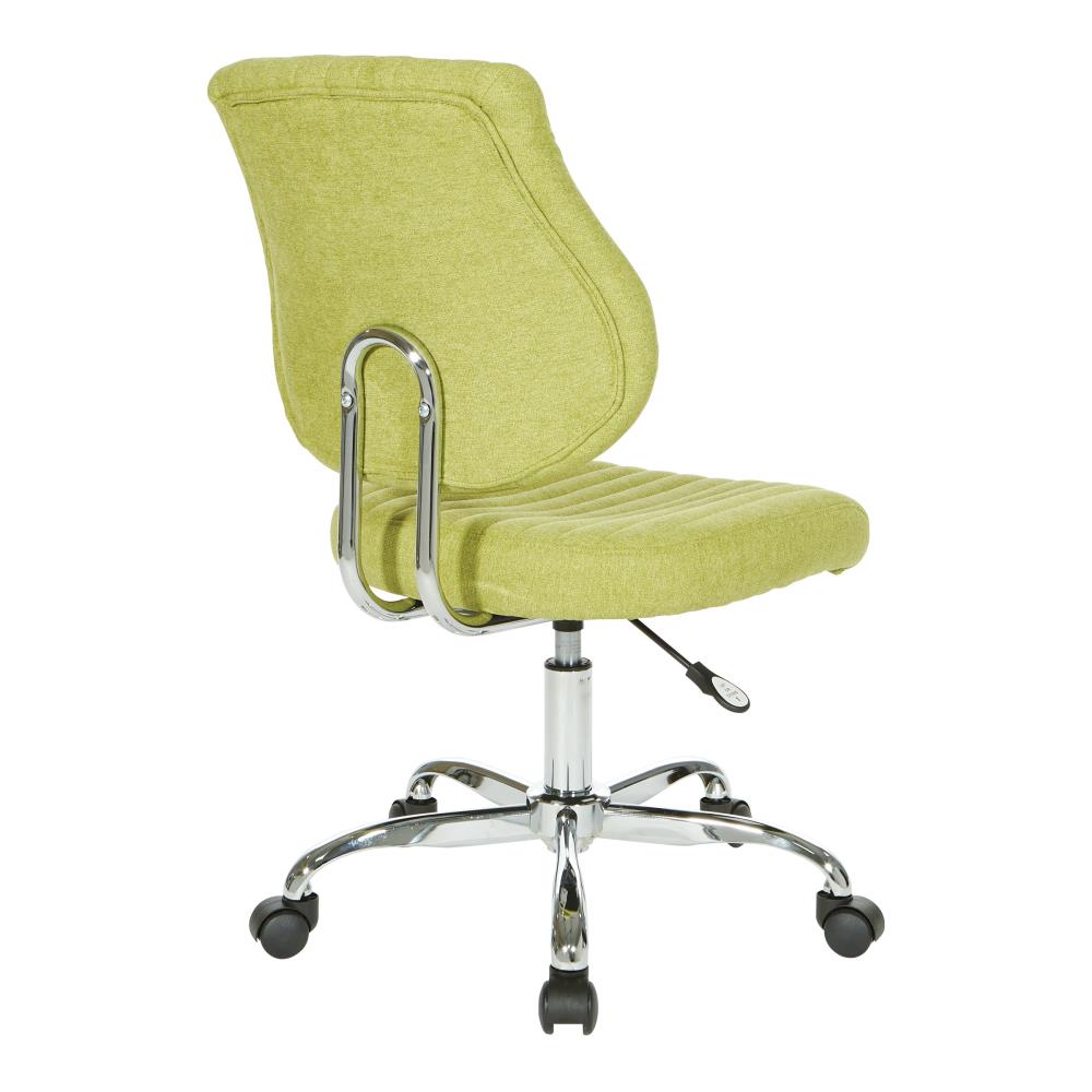 Basil Green Fabric Ergonomic Swivel Office Chair with Chrome Base