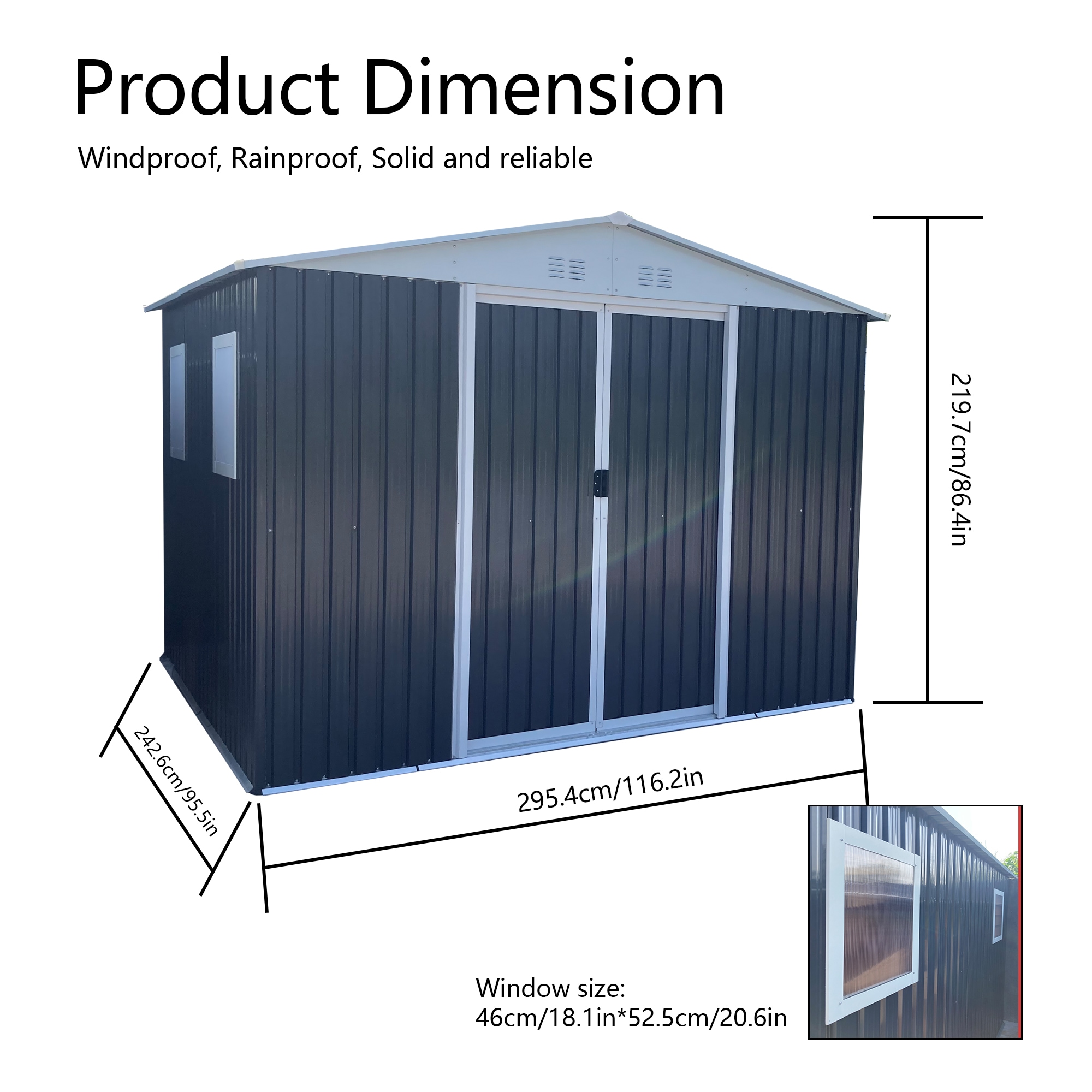 Clihome CL-W2794-00004 Metal-Storage-Buildings-Sheds - View #4