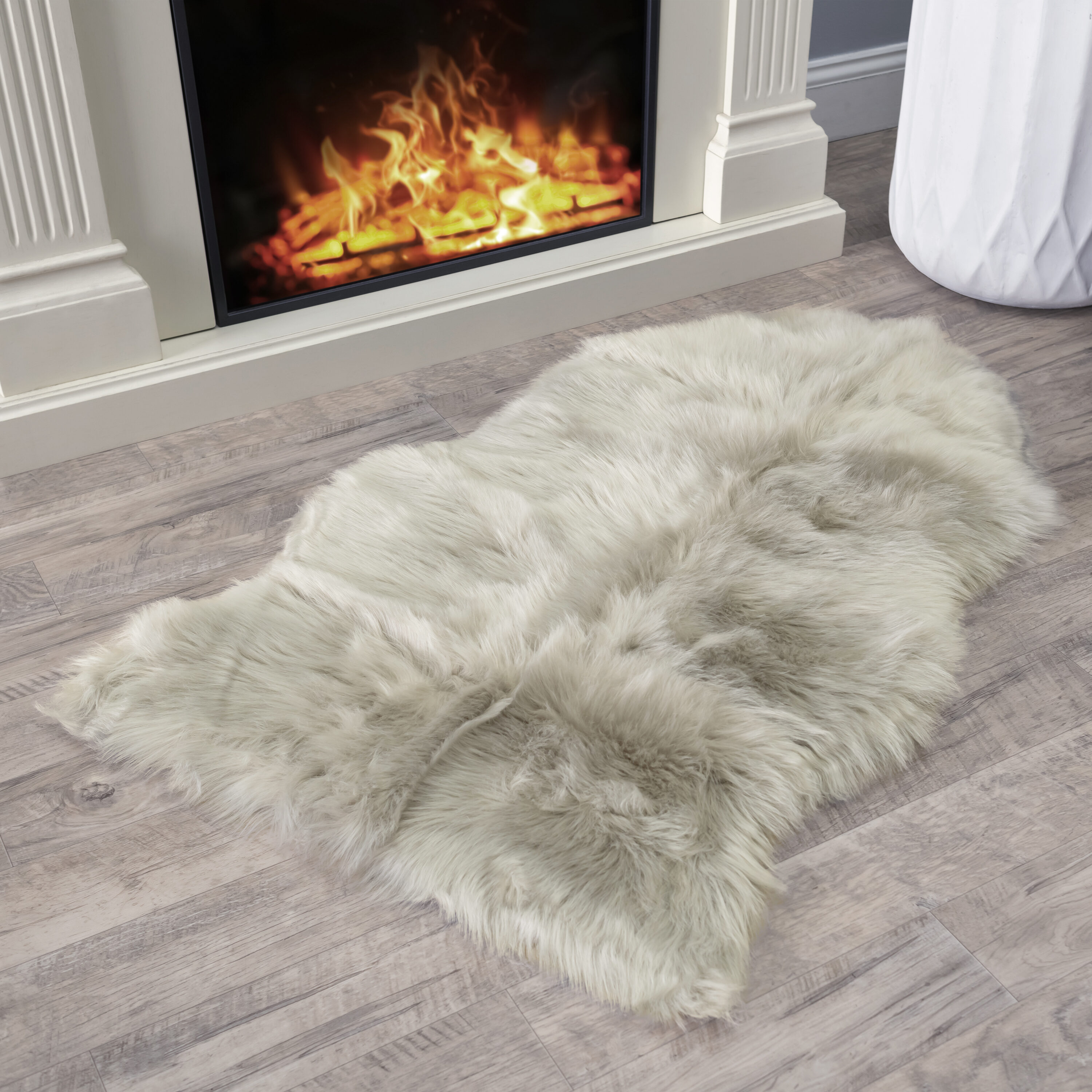 Walk on Me Gray 6 ft. x 9 ft. Faux Fur Luxuriously Soft and Eco Friendly Area Rug