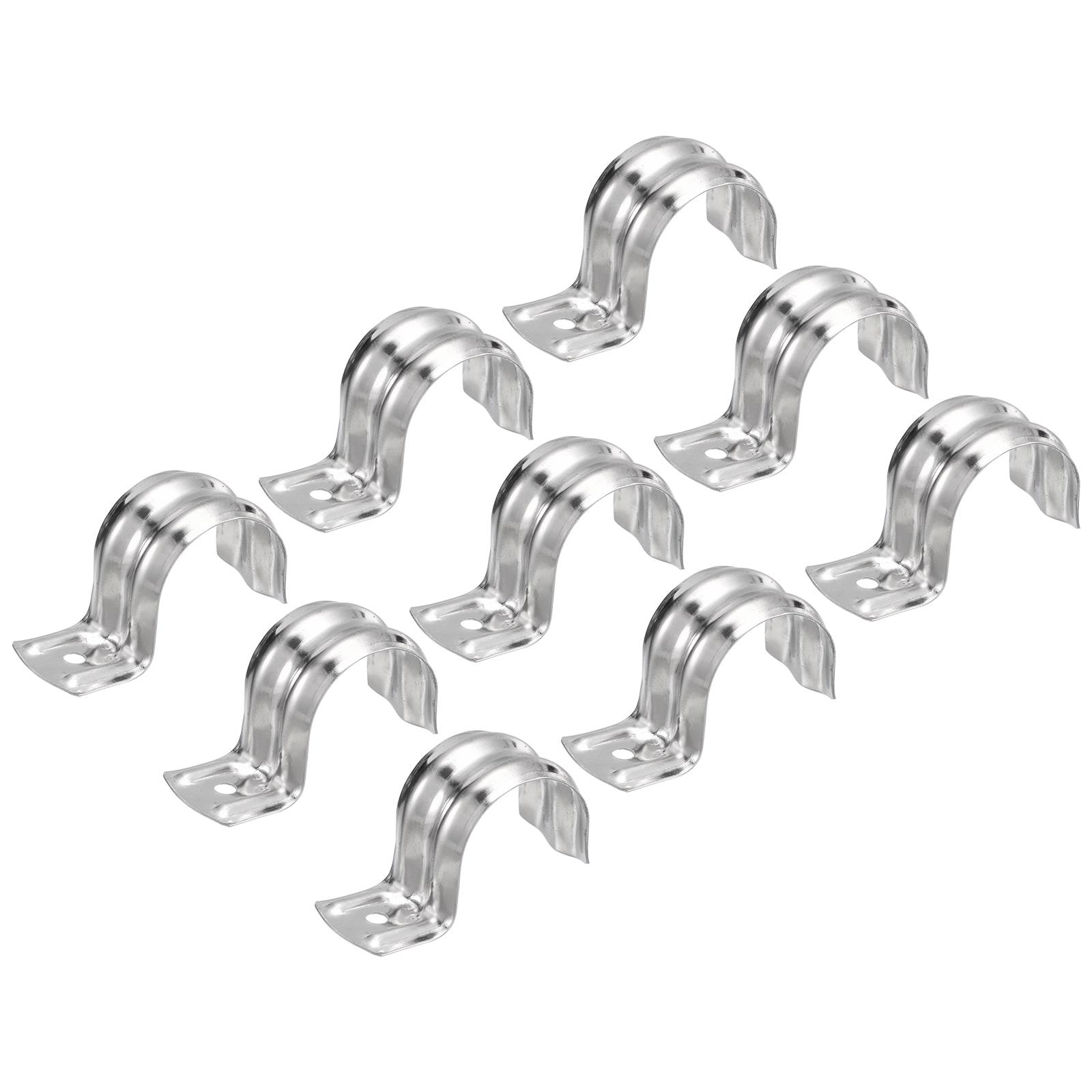 Unique Bargains 25pcs 1 Inch Rigid Pipe Straps One Hole Straps R Shape Bracket Stainless Steel Pipe Clamp for Pipe Tube Wire Installation #S25092300UX2337