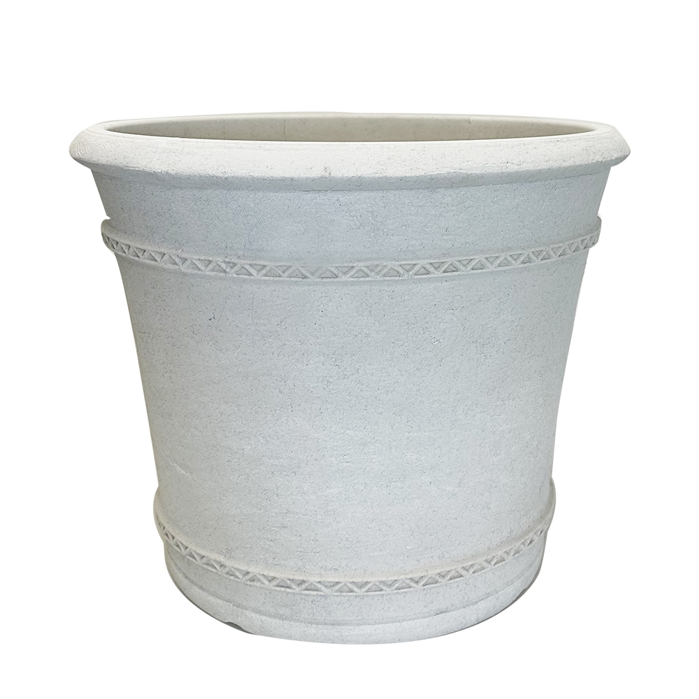 Grosfillex US344812 Round 15.59-in W Medium White Resin Indoor/Outdoor Planter