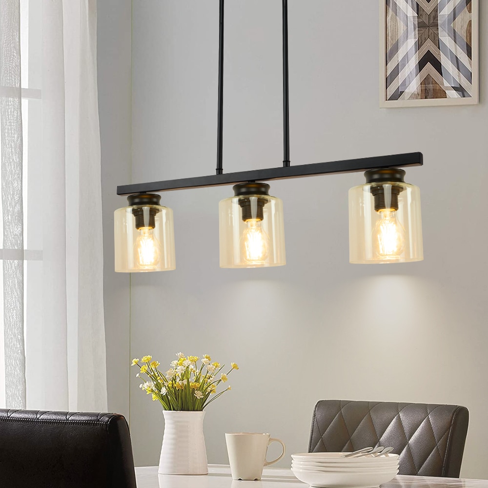 Depuley Kitchen Island Pendant Light 3-Light Black Modern/Contemporary ...