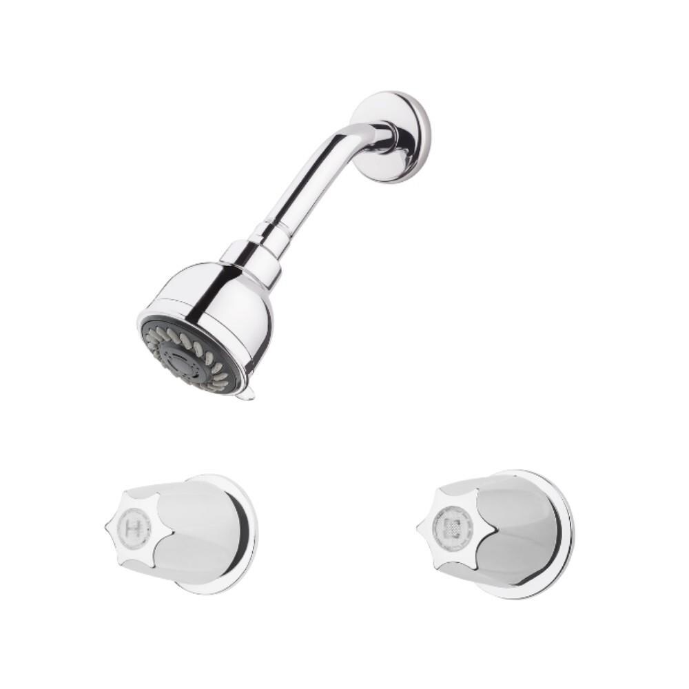 Pfister 07 Series Chrome 2 Handle Multi Function Round Bathtub And Shower Faucet Valve Included 0244