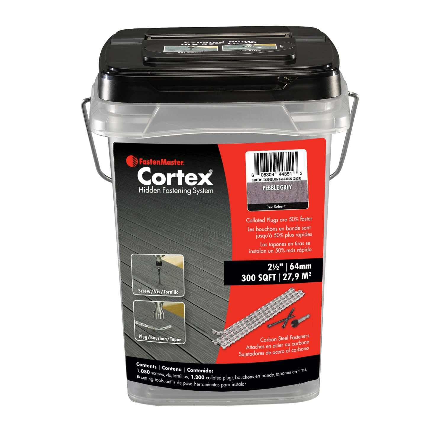 FastenMaster FMCTXCL-TX300SLPB Cortex for Trex Select Decking 2.5 Inches Pebble Hidden Deck Fastener 300 Square feet ( 1050 -Pack )