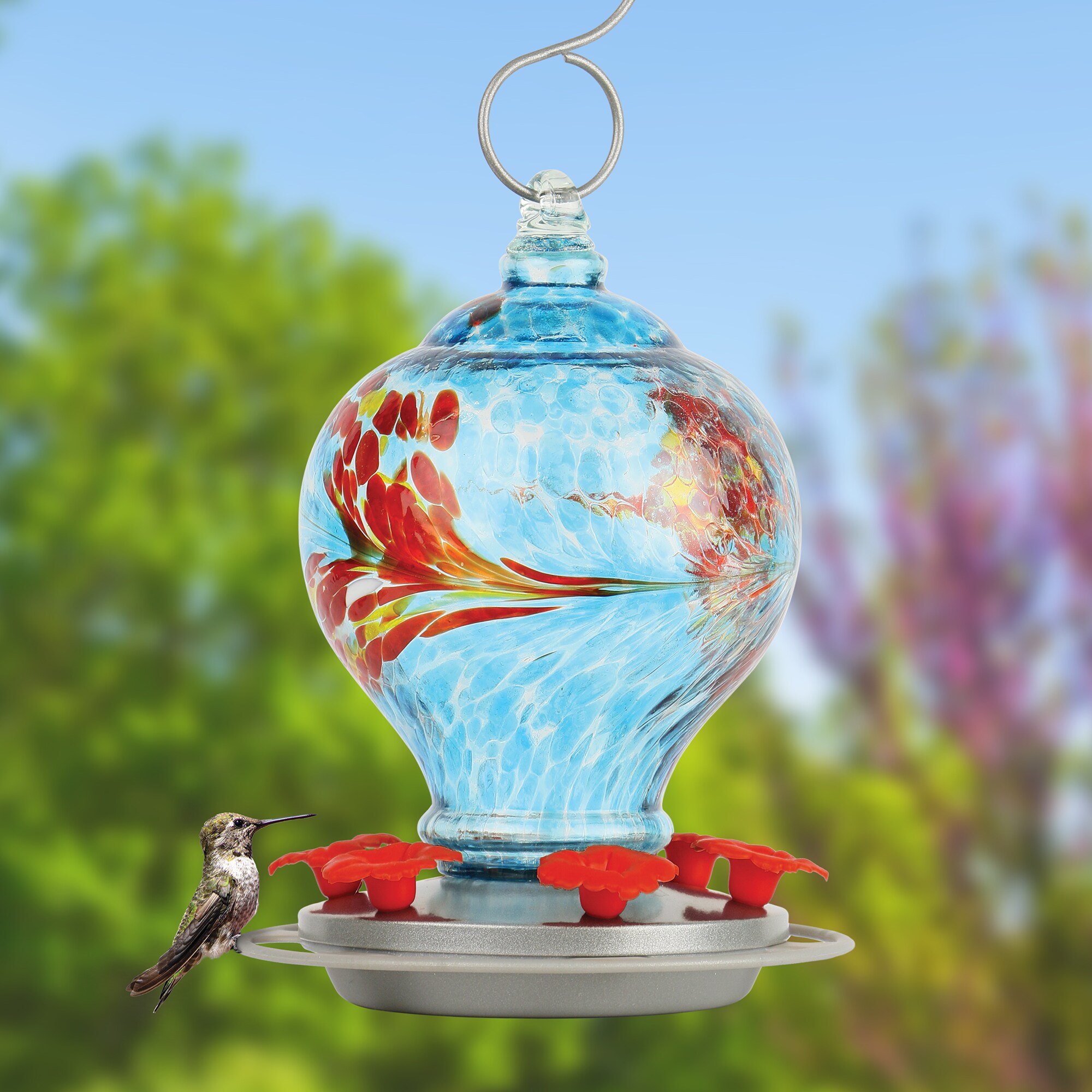 hummingbird feeder blue